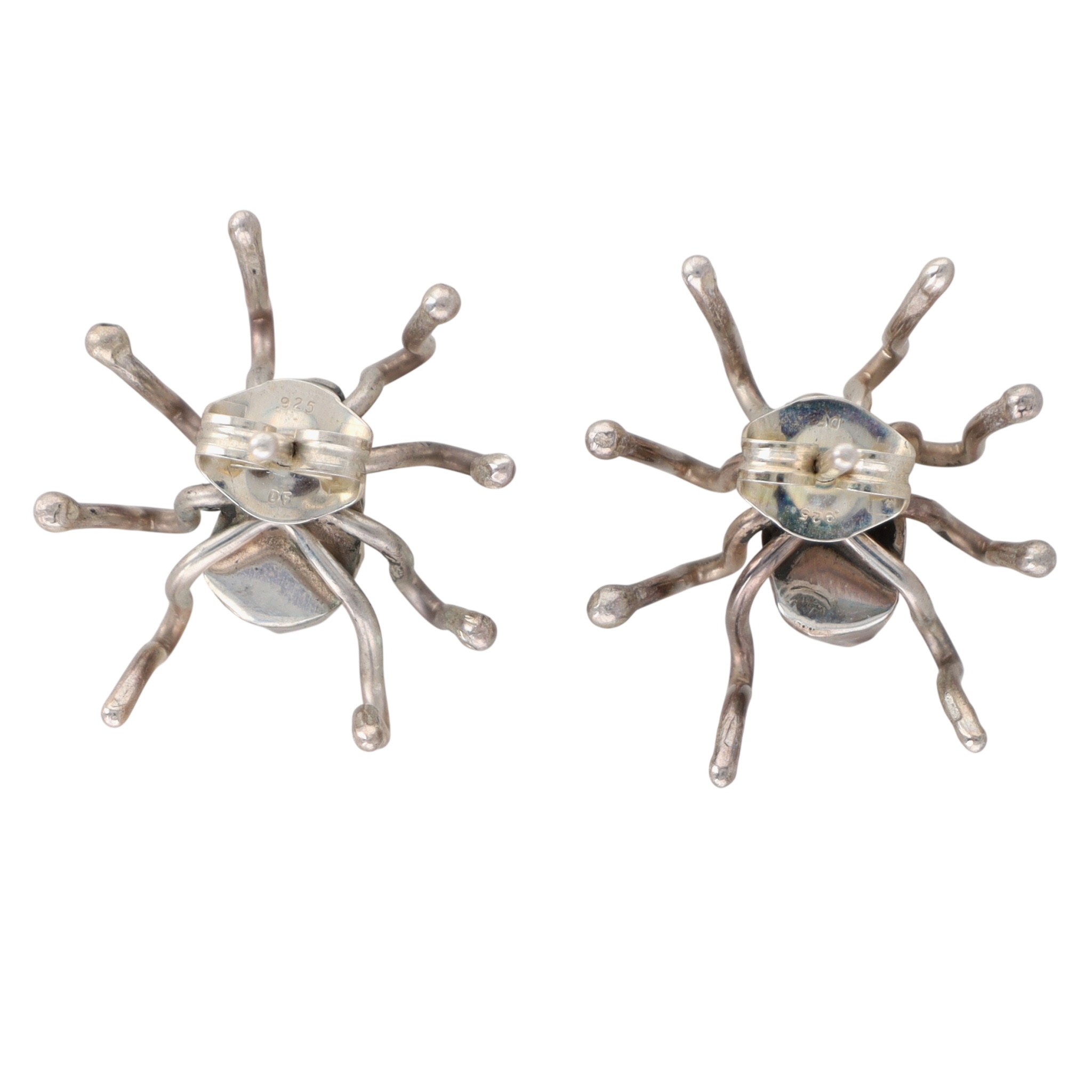 Vintage Navajo Sterling Turquoise Spider Earrings