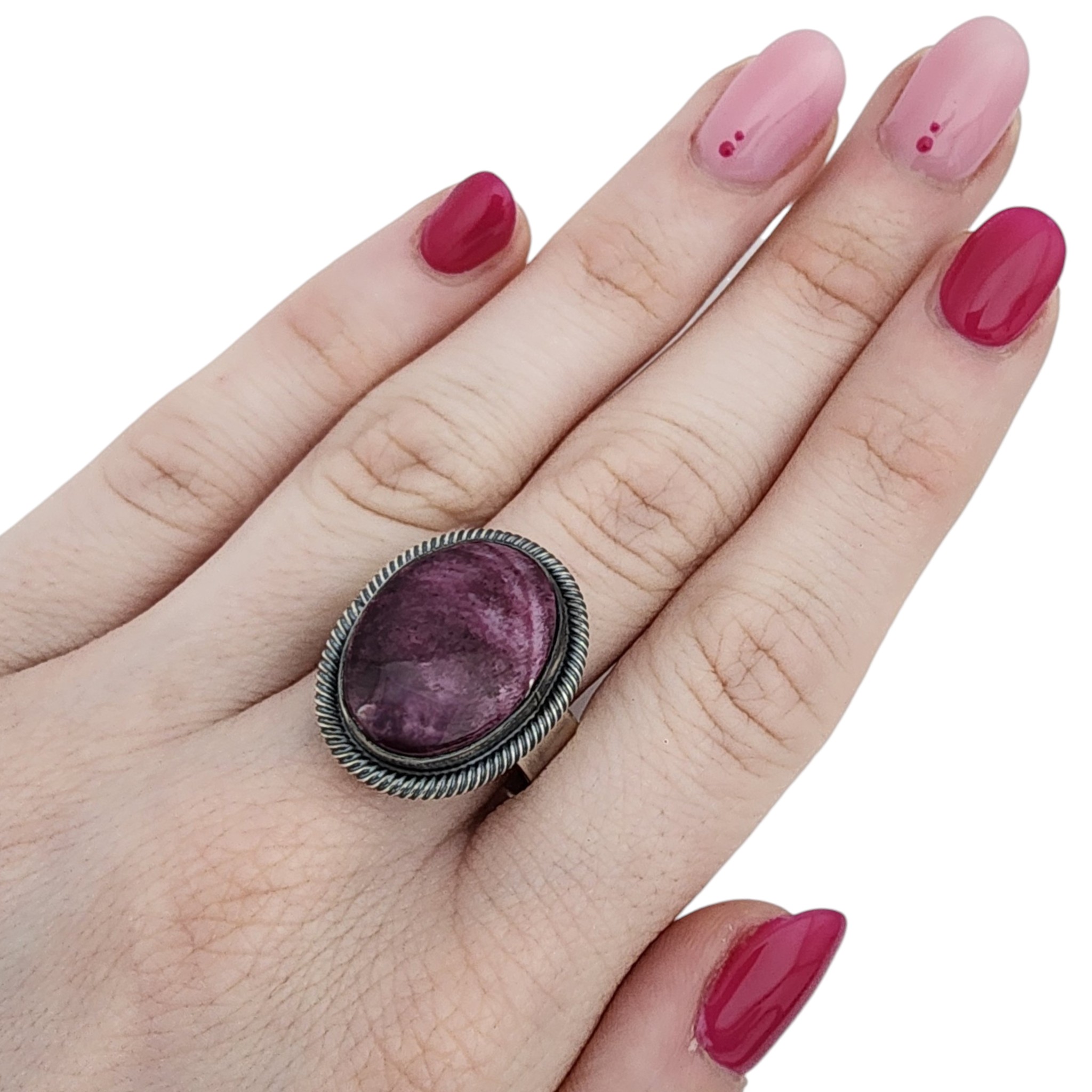 Antoinette Martinez Navajo Sterling Purple Spiny Oyster Adjustable Ring