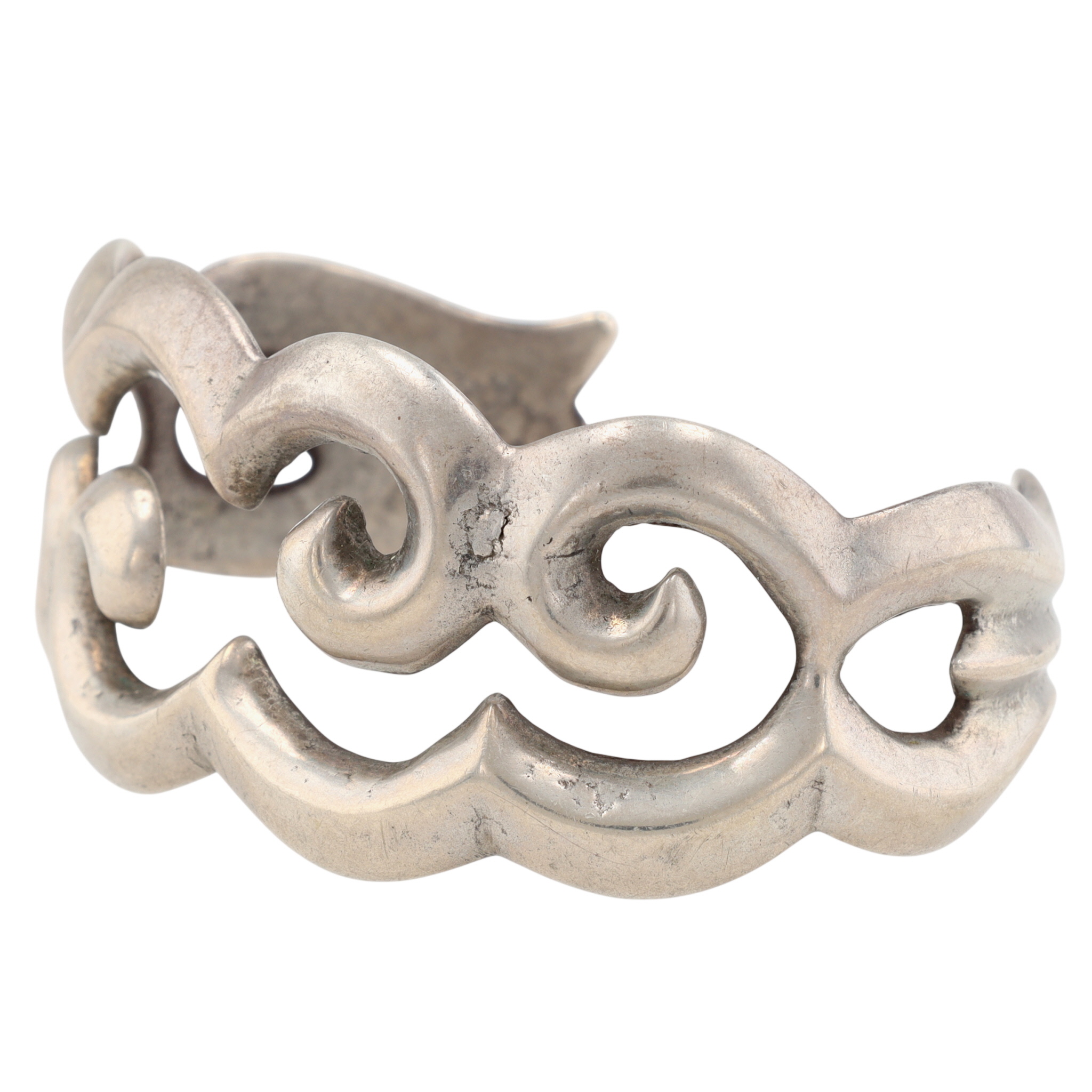 Vintage Navajo Sterling Sandcast Cuff Bracelet