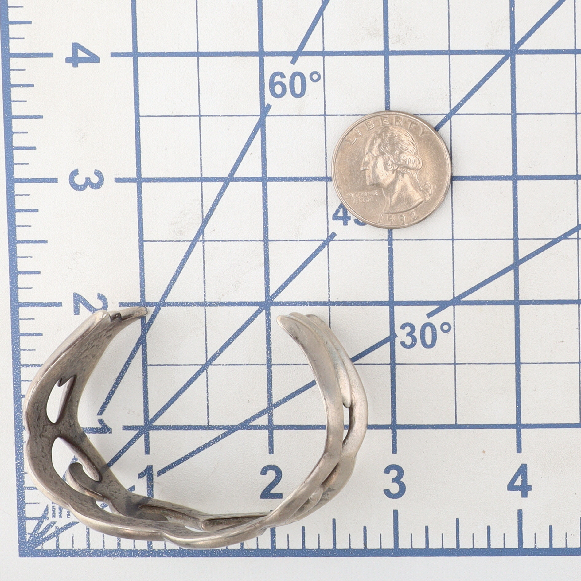 Vintage Navajo Sterling Sandcast Cuff Bracelet