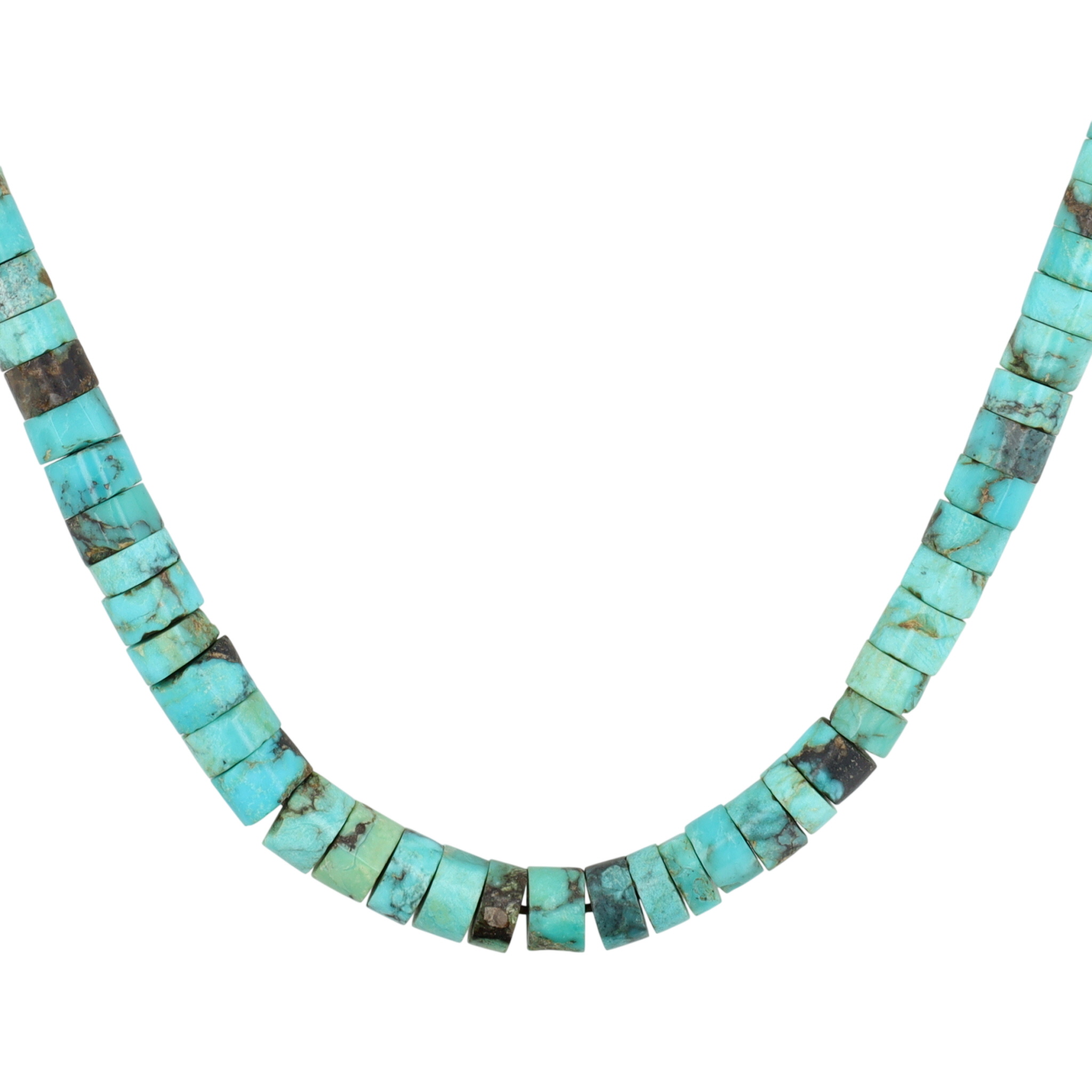 Vintage Santo Domingo Sterling Turquoise Bead Necklace