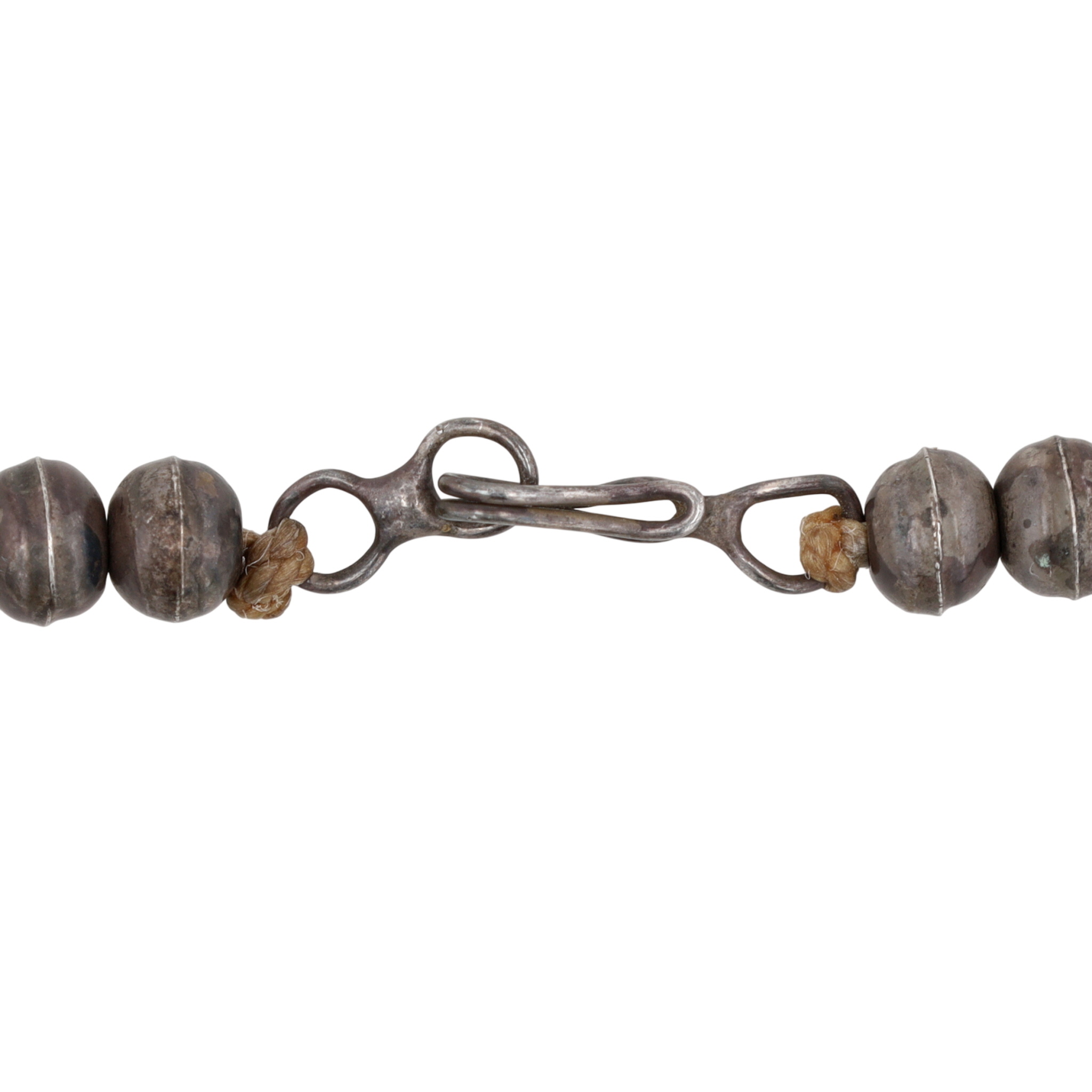 Vintage Santo Domingo Sterling Turquoise Bead Necklace