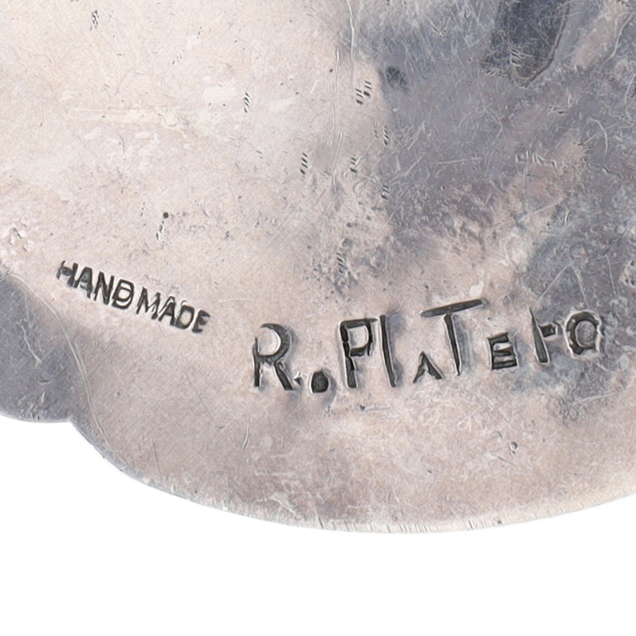 Ramone Platero Navajo Sterling Turquoise Coral Pendant
