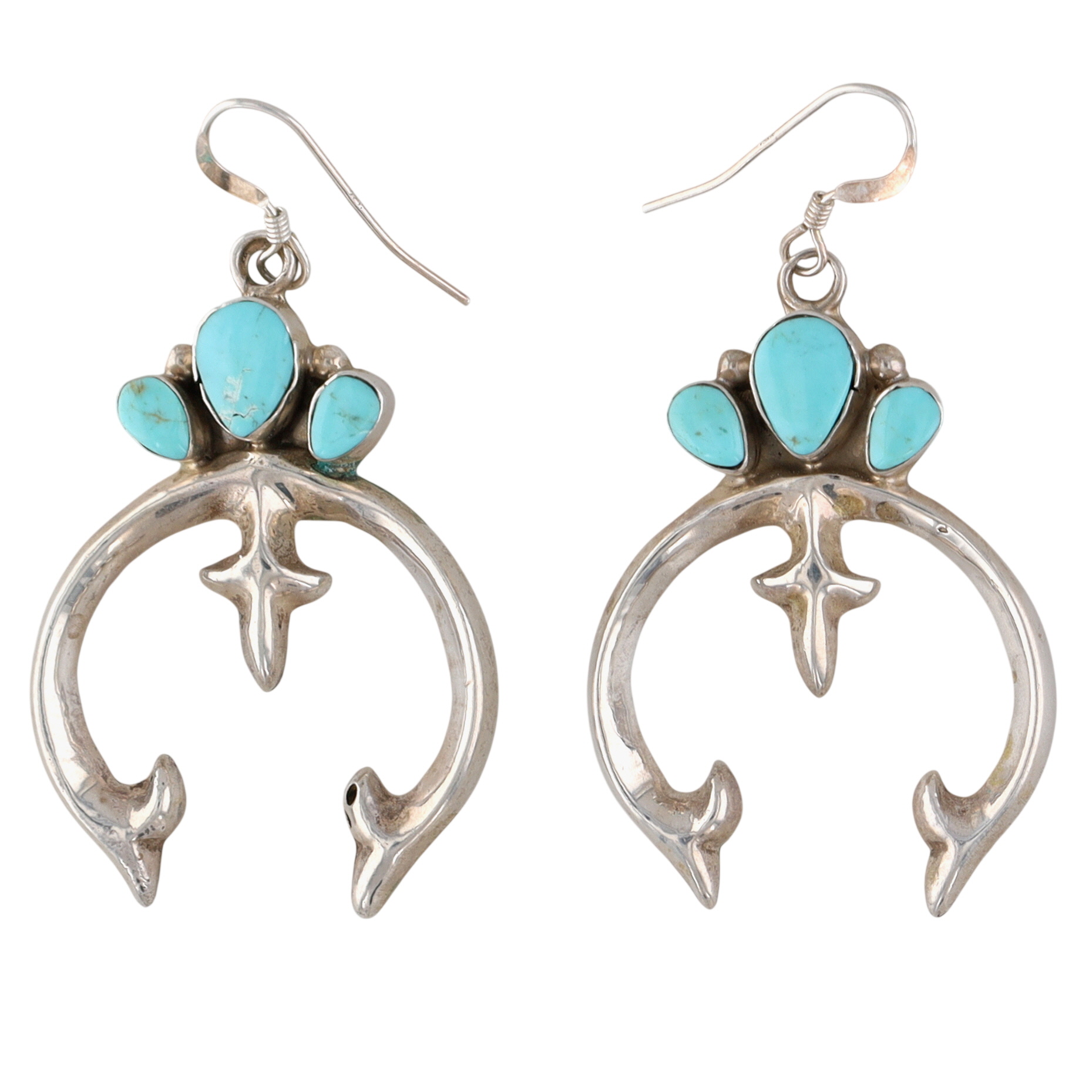 Greg Yazzie Navajo Sterling Turquoise Naja Earrings