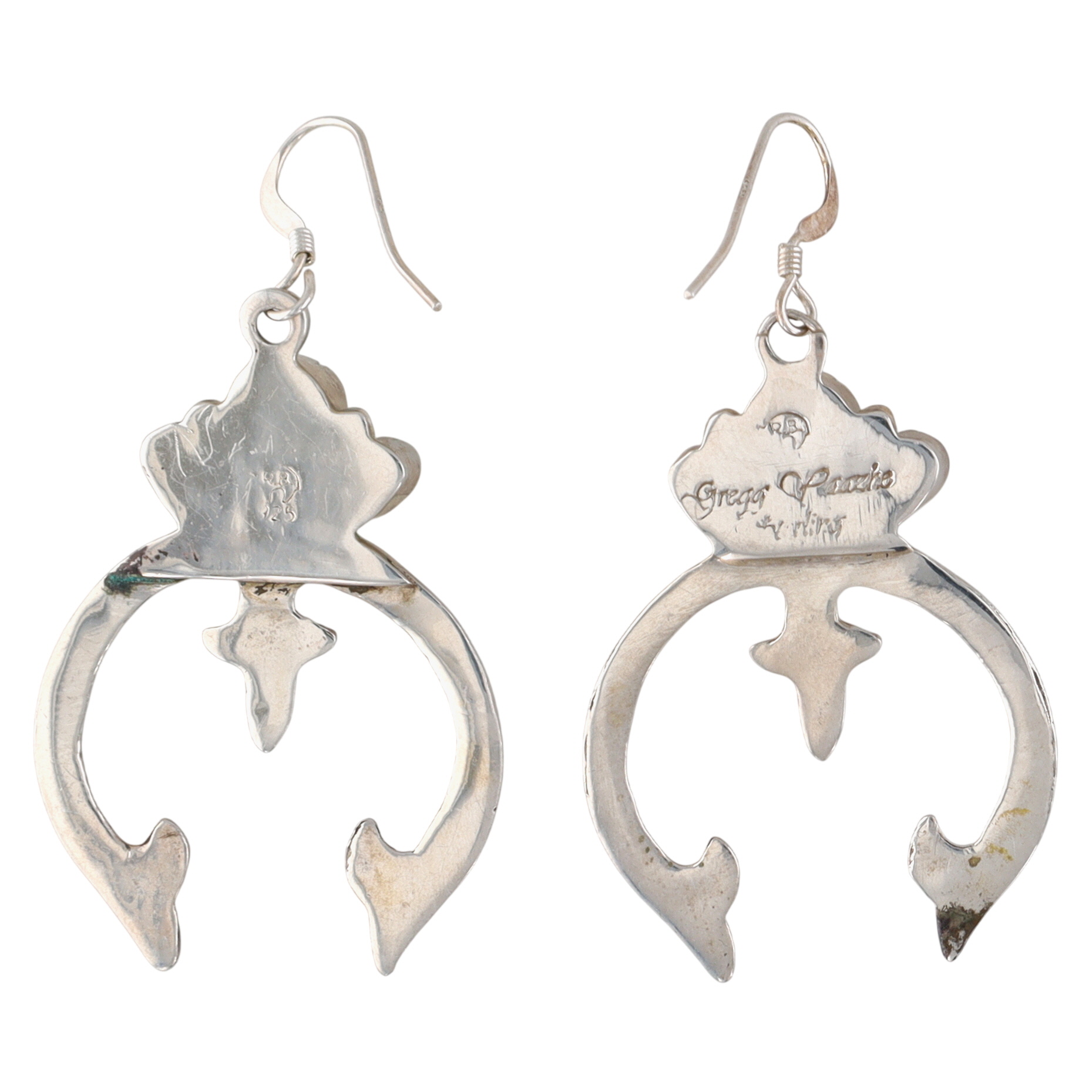 Greg Yazzie Navajo Sterling Turquoise Naja Earrings