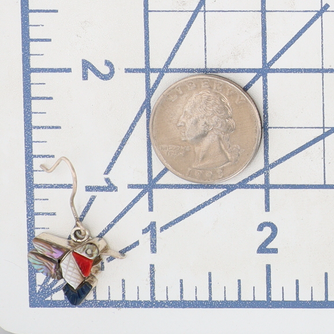 Stephen Lonjose Zuni Sterling Carved Hummingbird Earrings