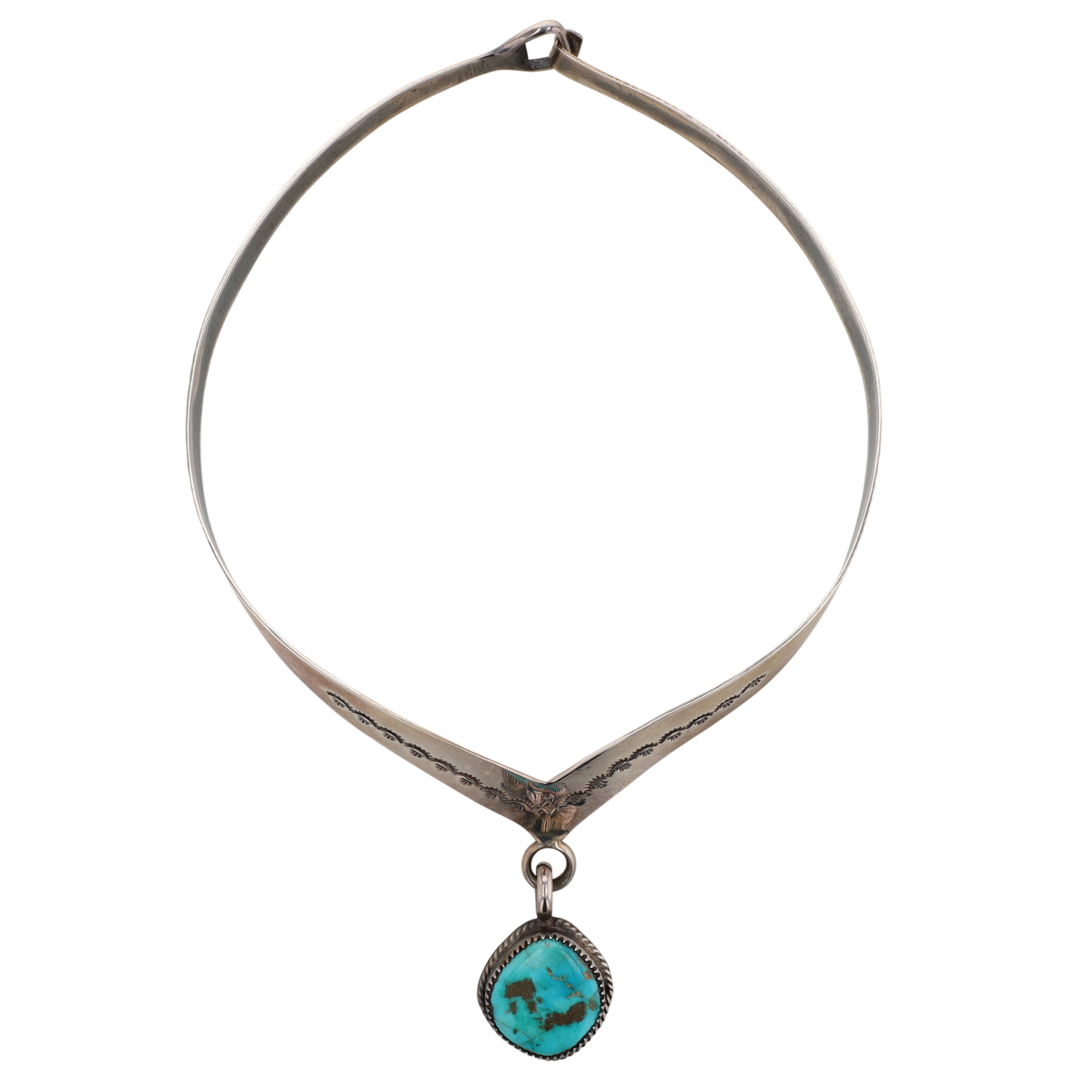 Loren Begay Anglo Sterling Turquoise Collar Necklace