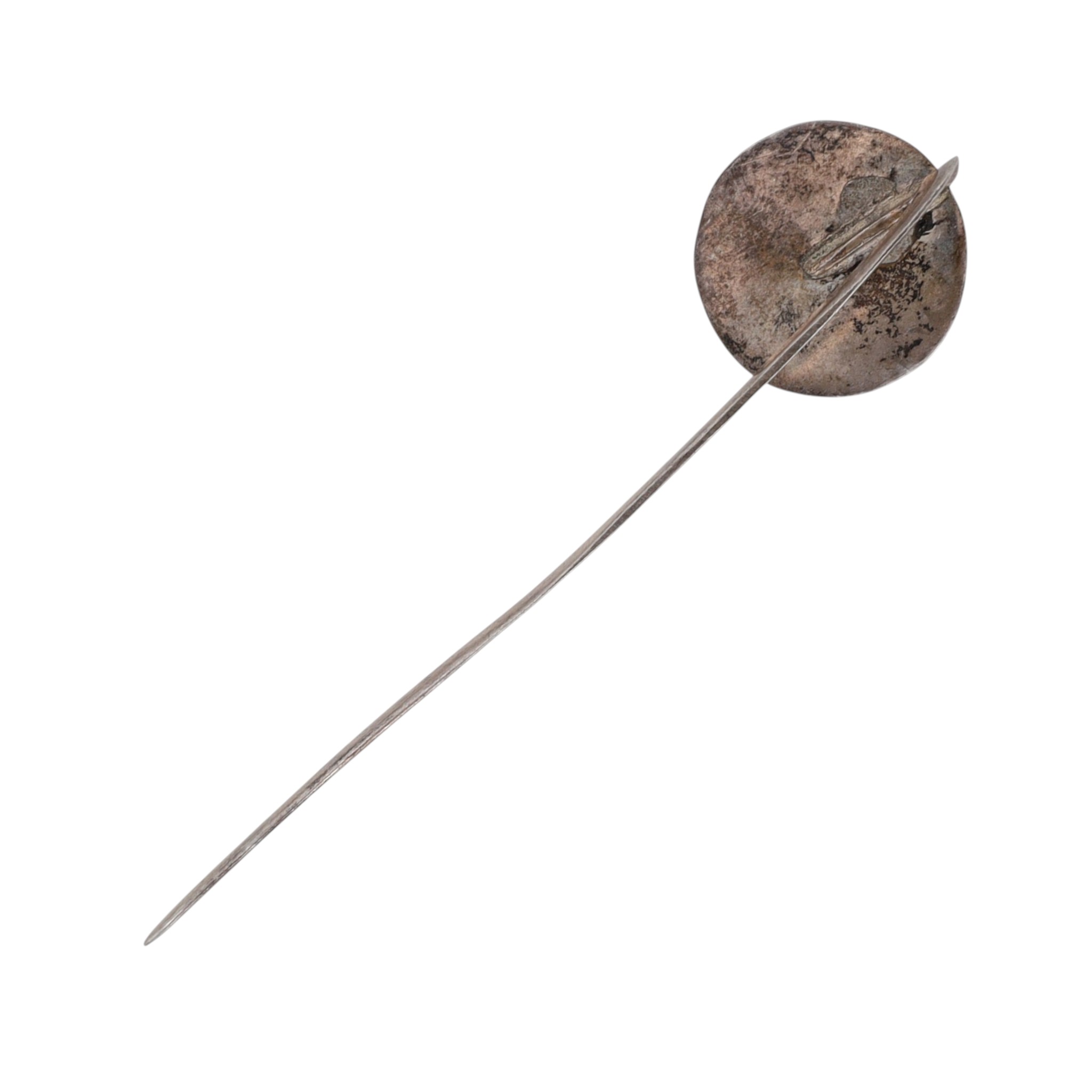 Vintage Navajo Sterling Turquoise Stamped Hair Stick Pin