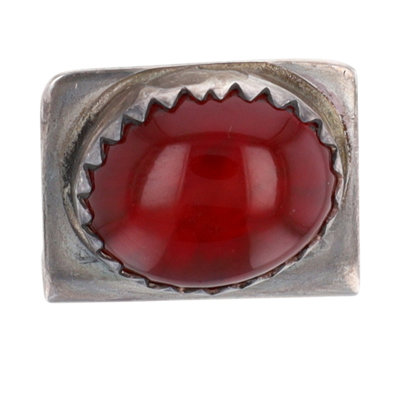 Vintage Ginger Trujillo San Ildefonso Pueblo Sterling Stamped Carnelian Book