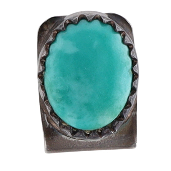 Vintage Hazel Wood Navajo Sterling Turquoise Stamped Bookmark