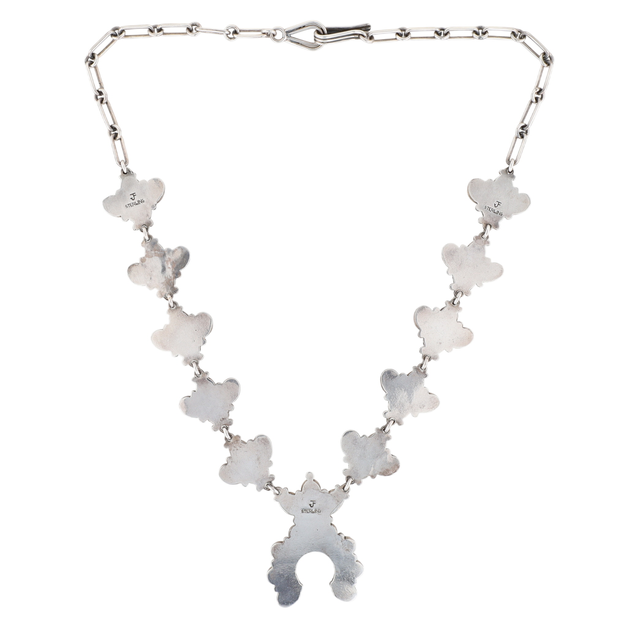 Federico Jimenez Sterling Turquoise Cluster Naja Station Necklace