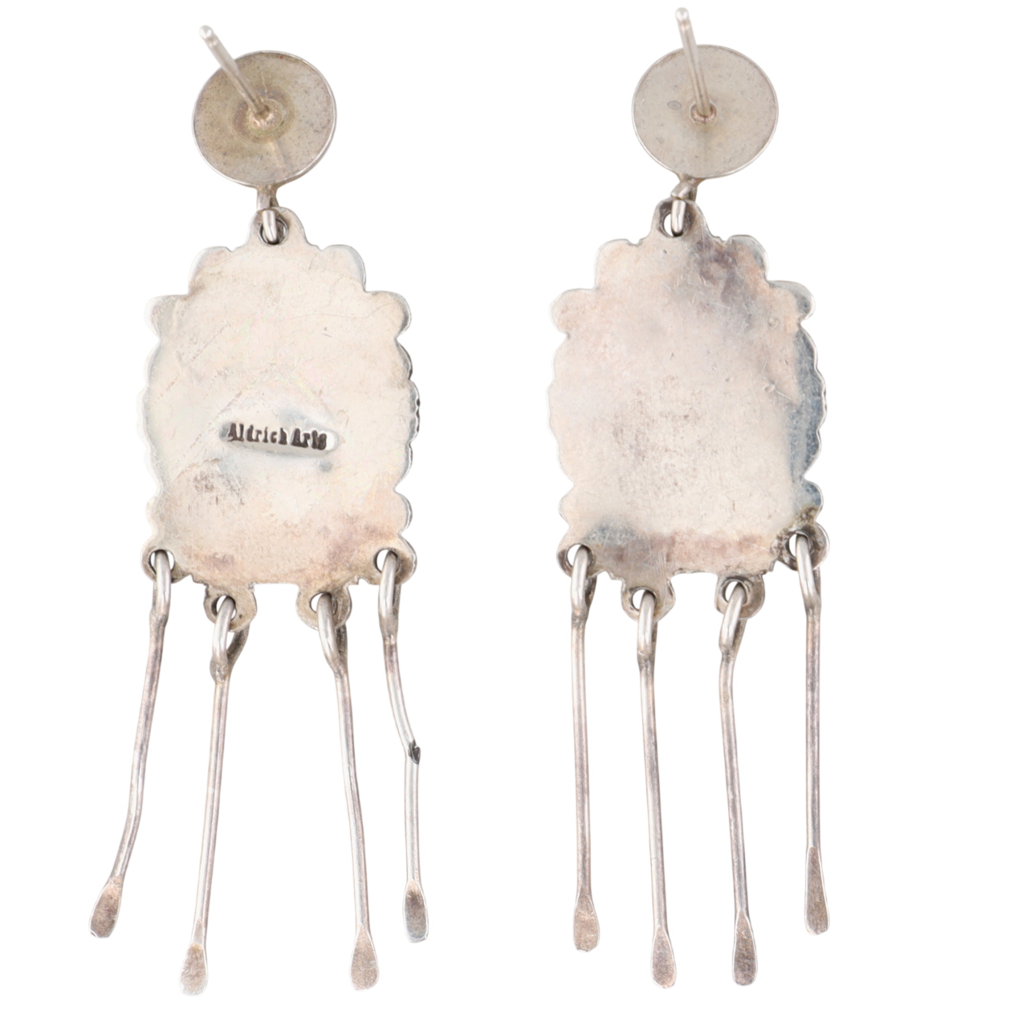 Aldrich Art Anglo Sterling Multi-Stone Inlay Earrings