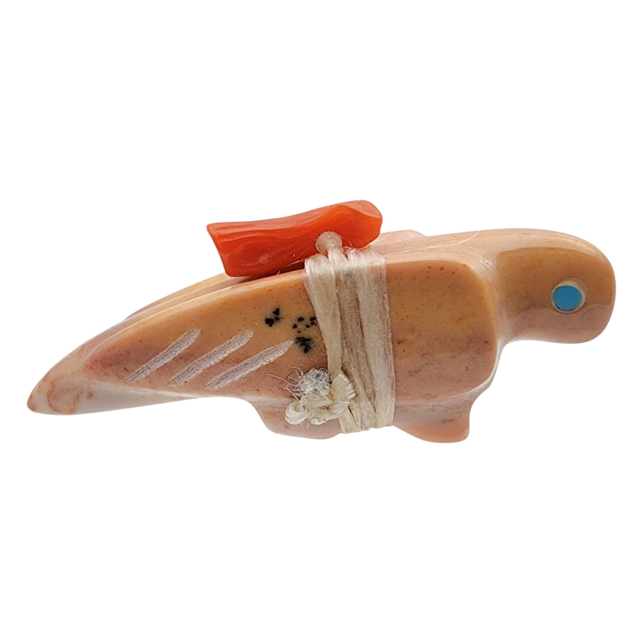 Signed Zuni Dolomite Offering Bird Fetish Carving