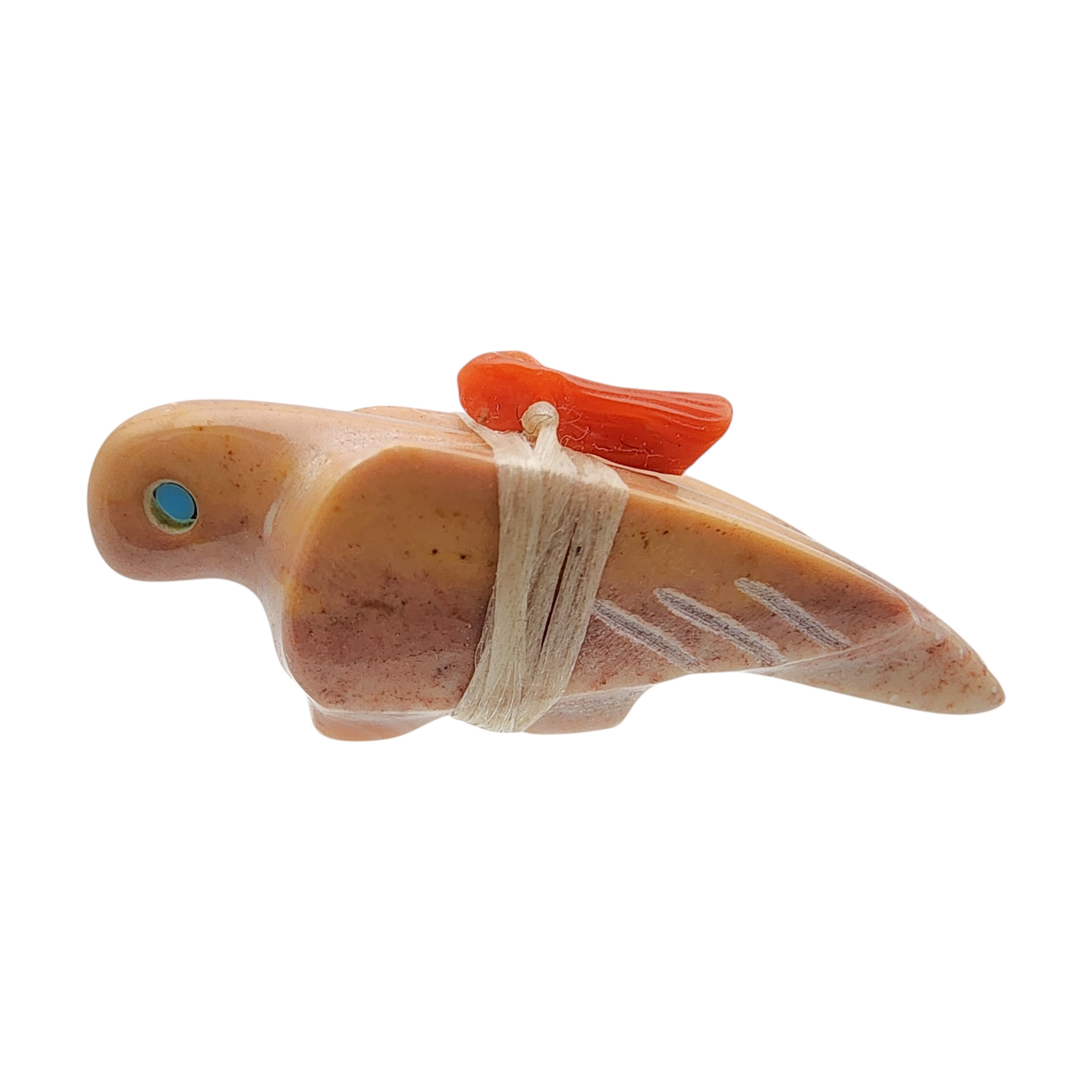Signed Zuni Dolomite Offering Bird Fetish Carving