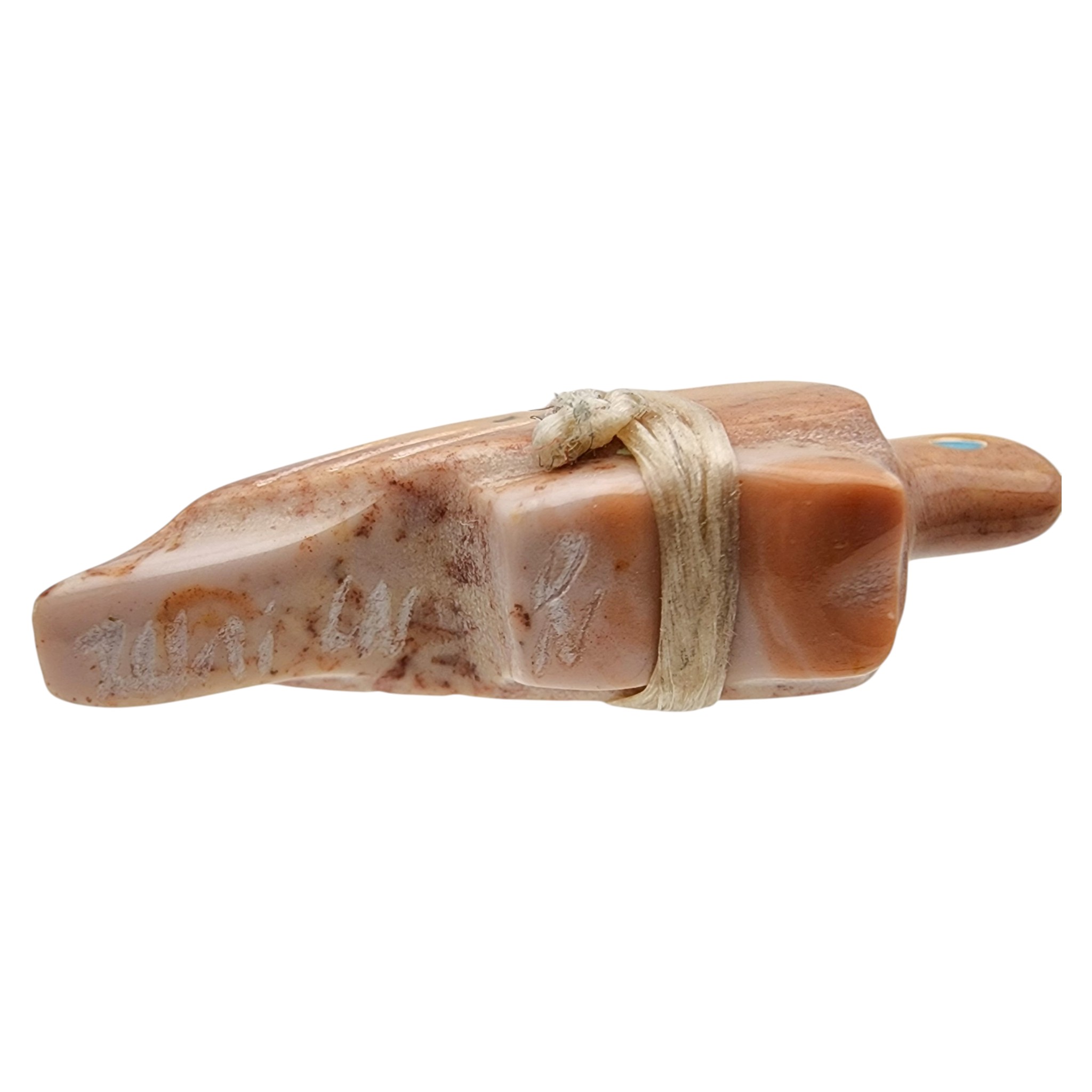 Signed Zuni Dolomite Offering Bird Fetish Carving
