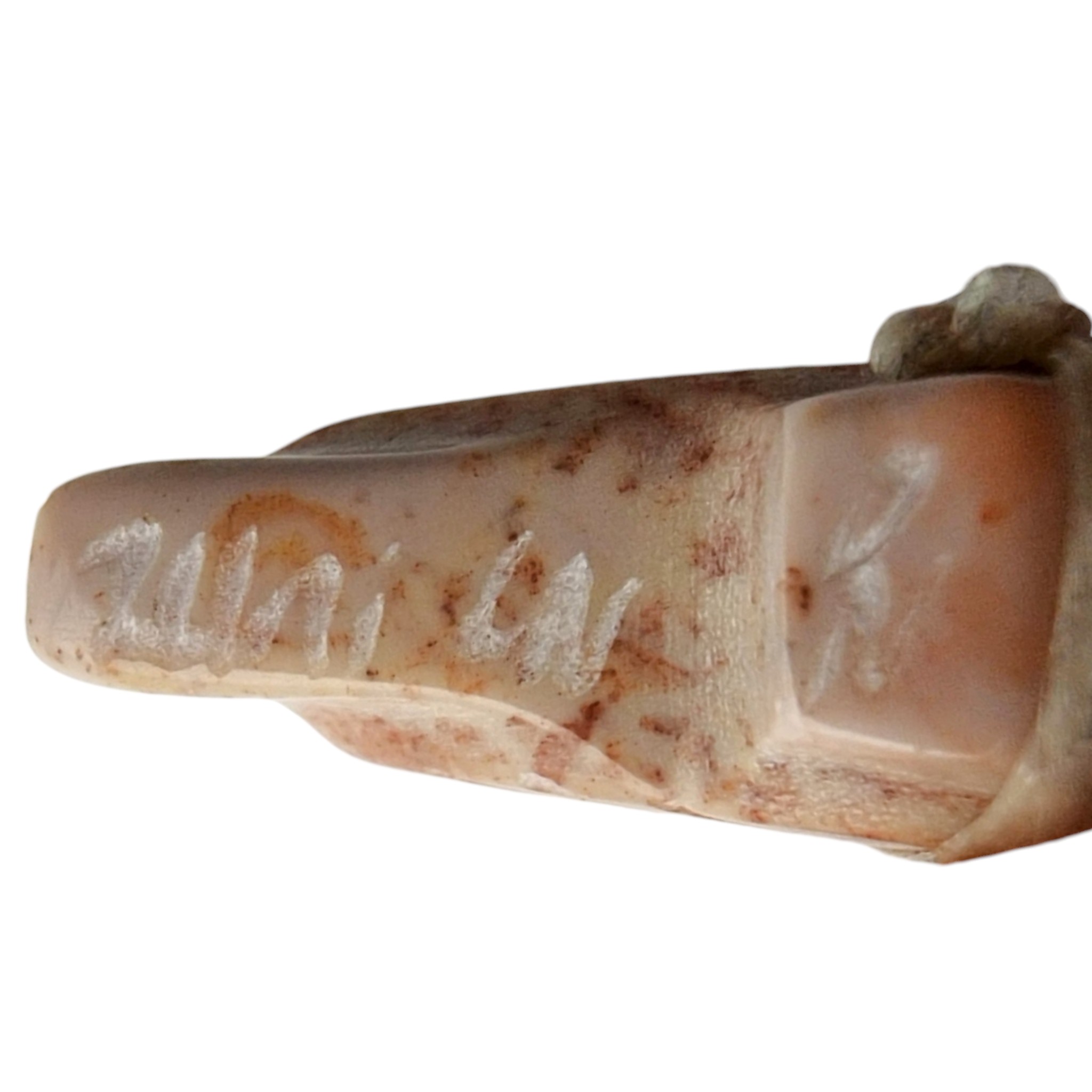 Signed Zuni Dolomite Offering Bird Fetish Carving