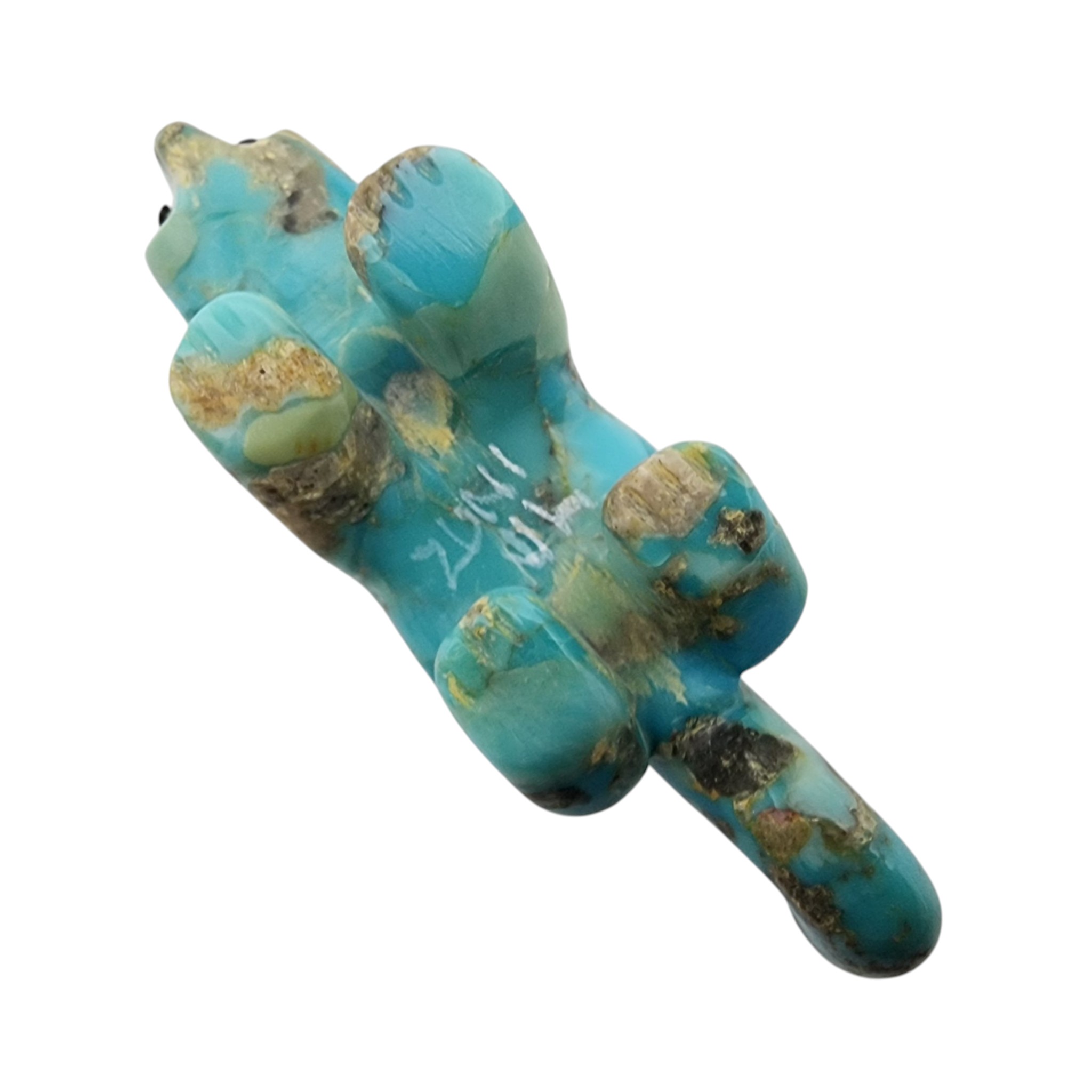 Signed Zuni Turquoise Mountain Lion Fetish Carving