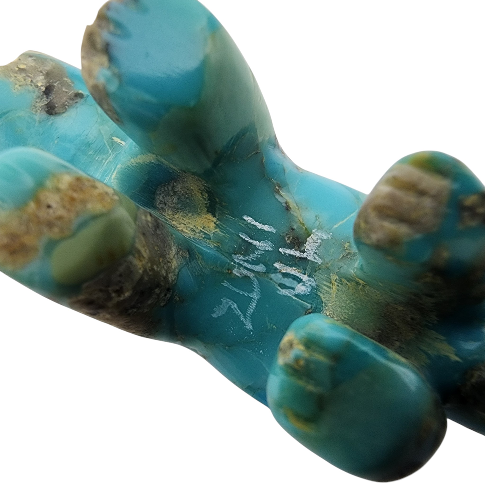 Signed Zuni Turquoise Mountain Lion Fetish Carving