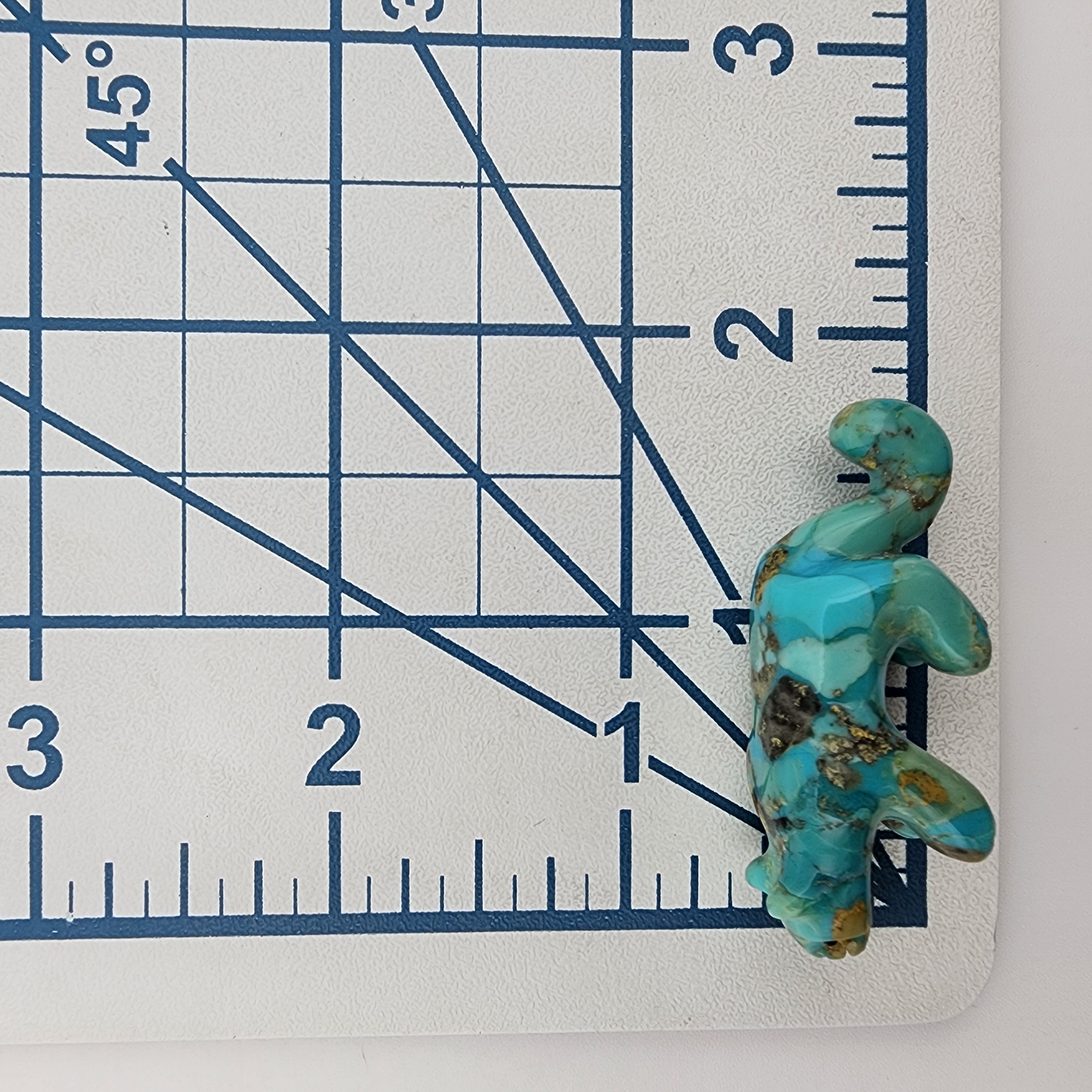 Signed Zuni Turquoise Mountain Lion Fetish Carving