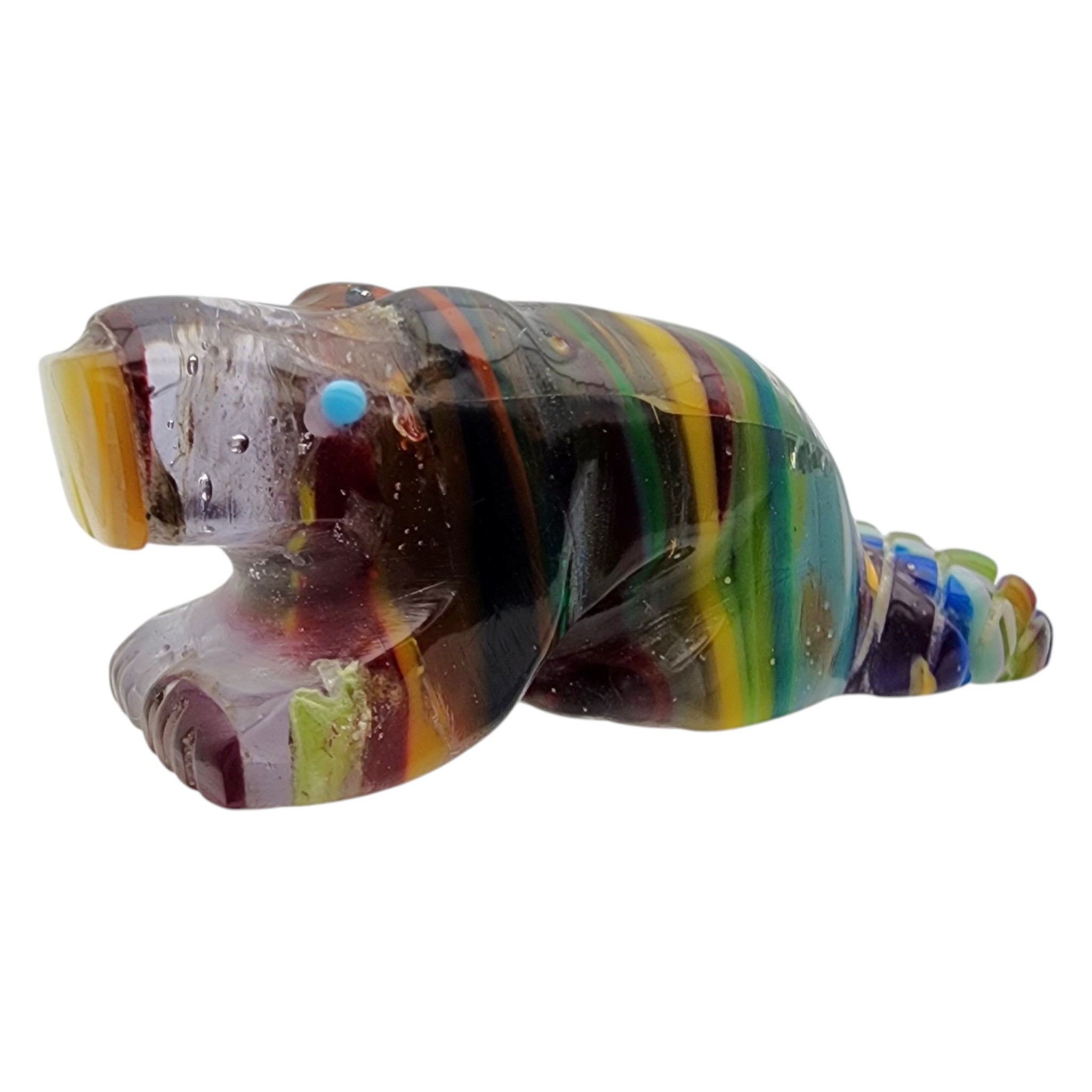 Signed Zuni Rainbow Surfite Beaver Carving Fetish Carving