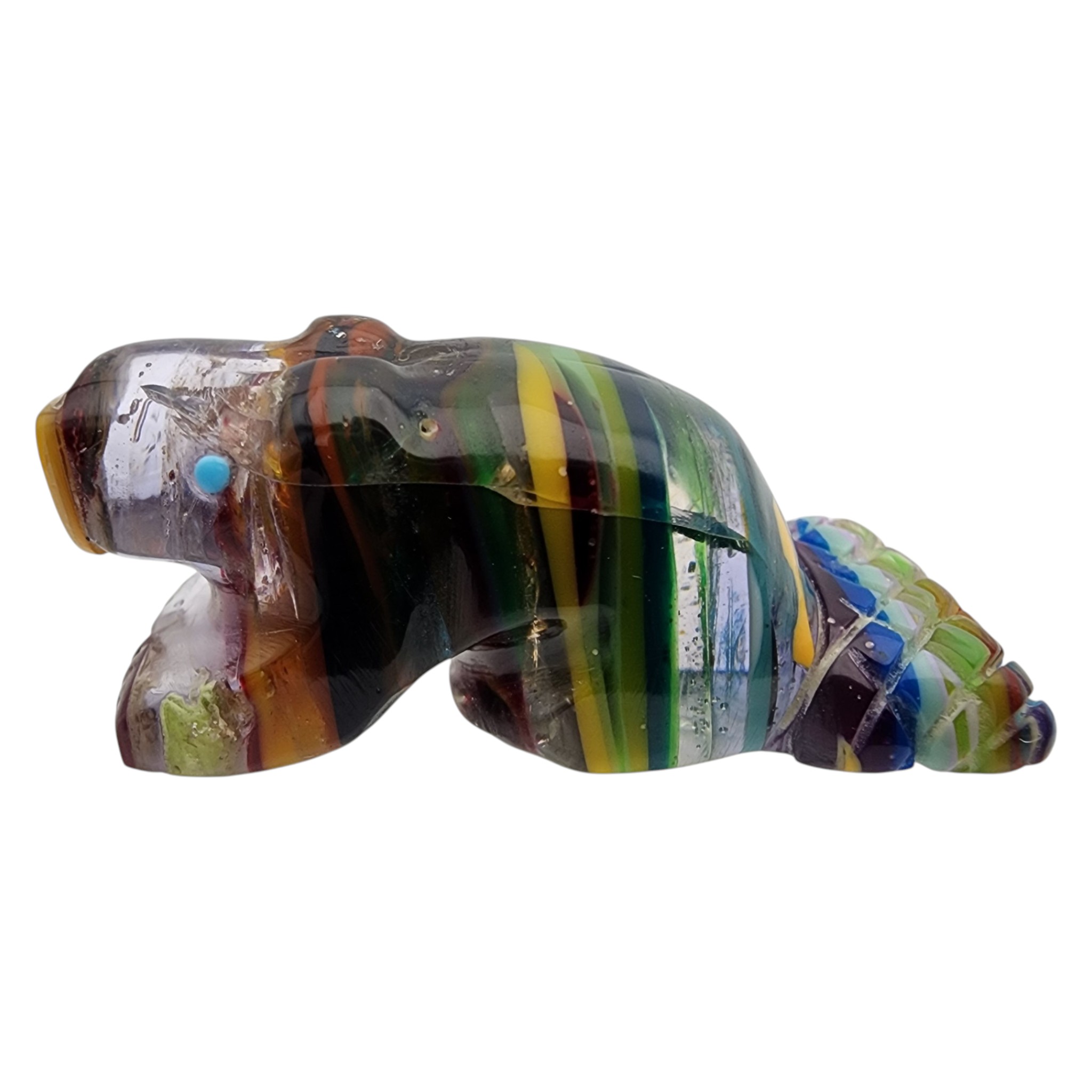 Signed Zuni Rainbow Surfite Beaver Carving Fetish Carving
