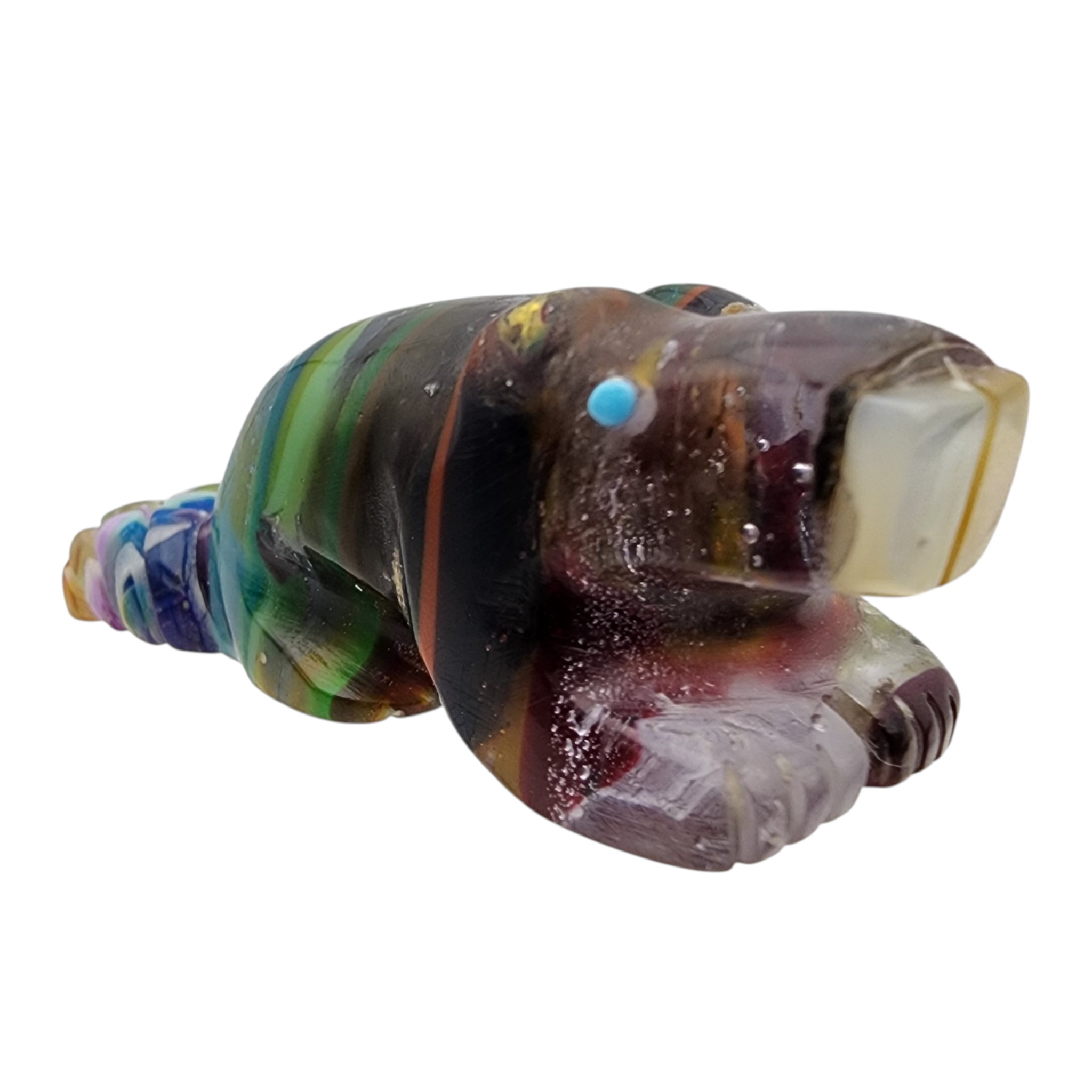 Signed Zuni Rainbow Surfite Beaver Carving Fetish Carving