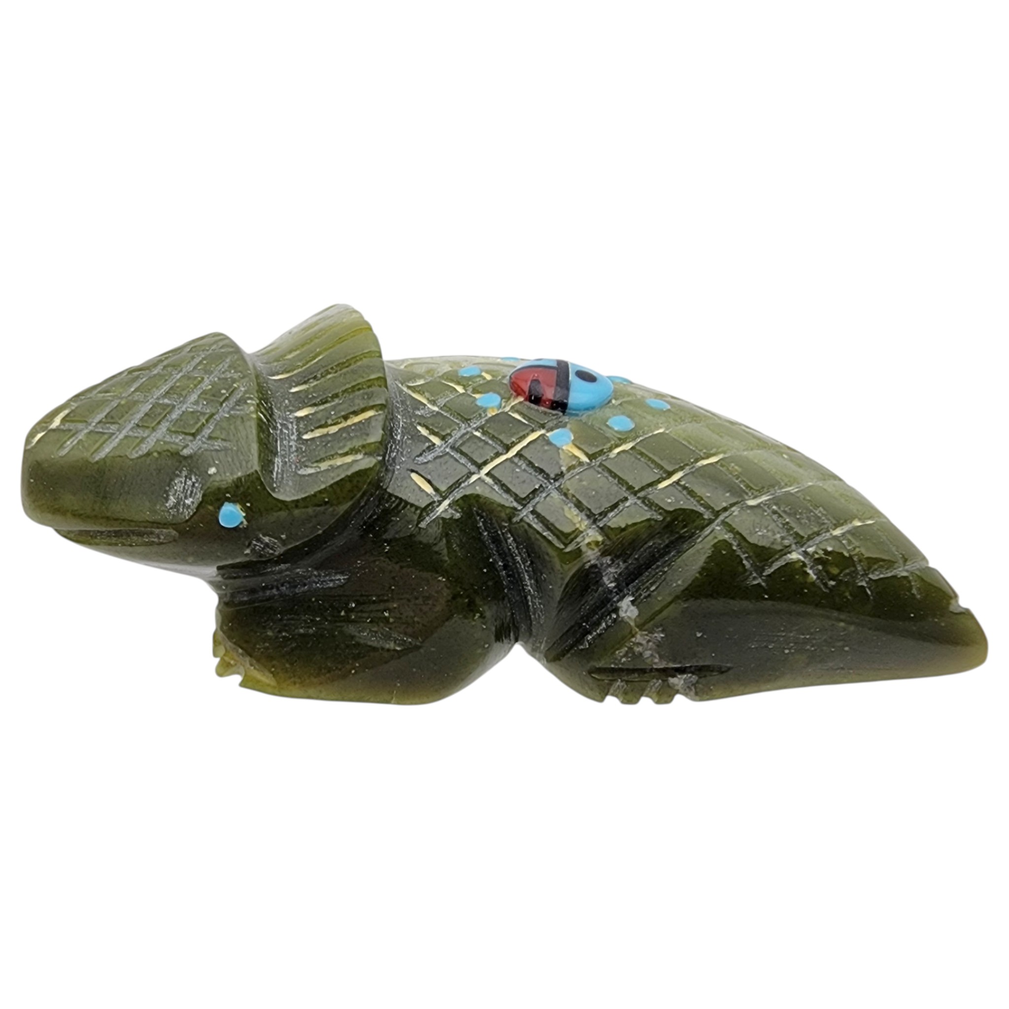 Danette Laate Zuni Multi-Stone Inlay Horned Lizard Fetish Carving