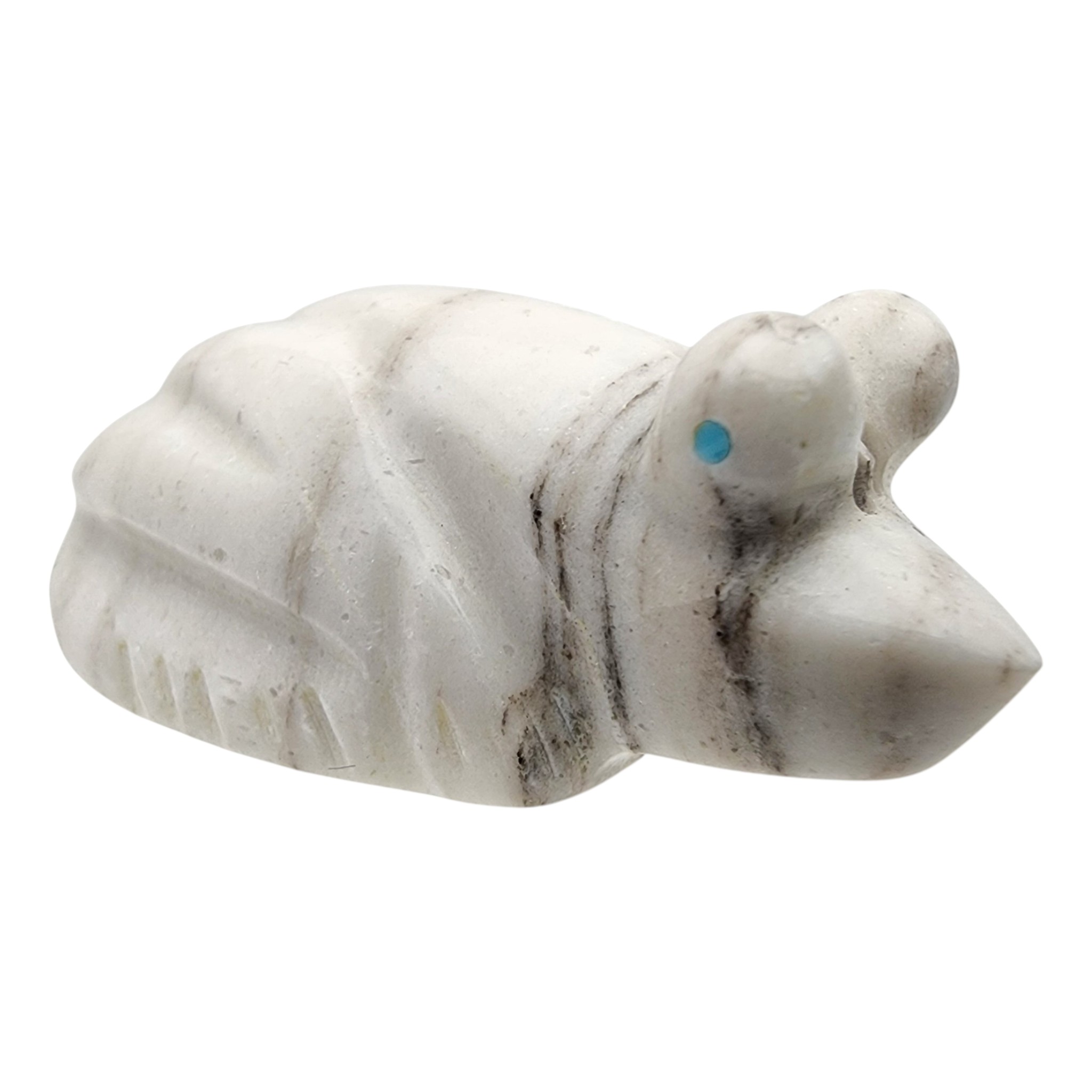 Fred Weekoty Zuni White Marble Frog Fetish Carving