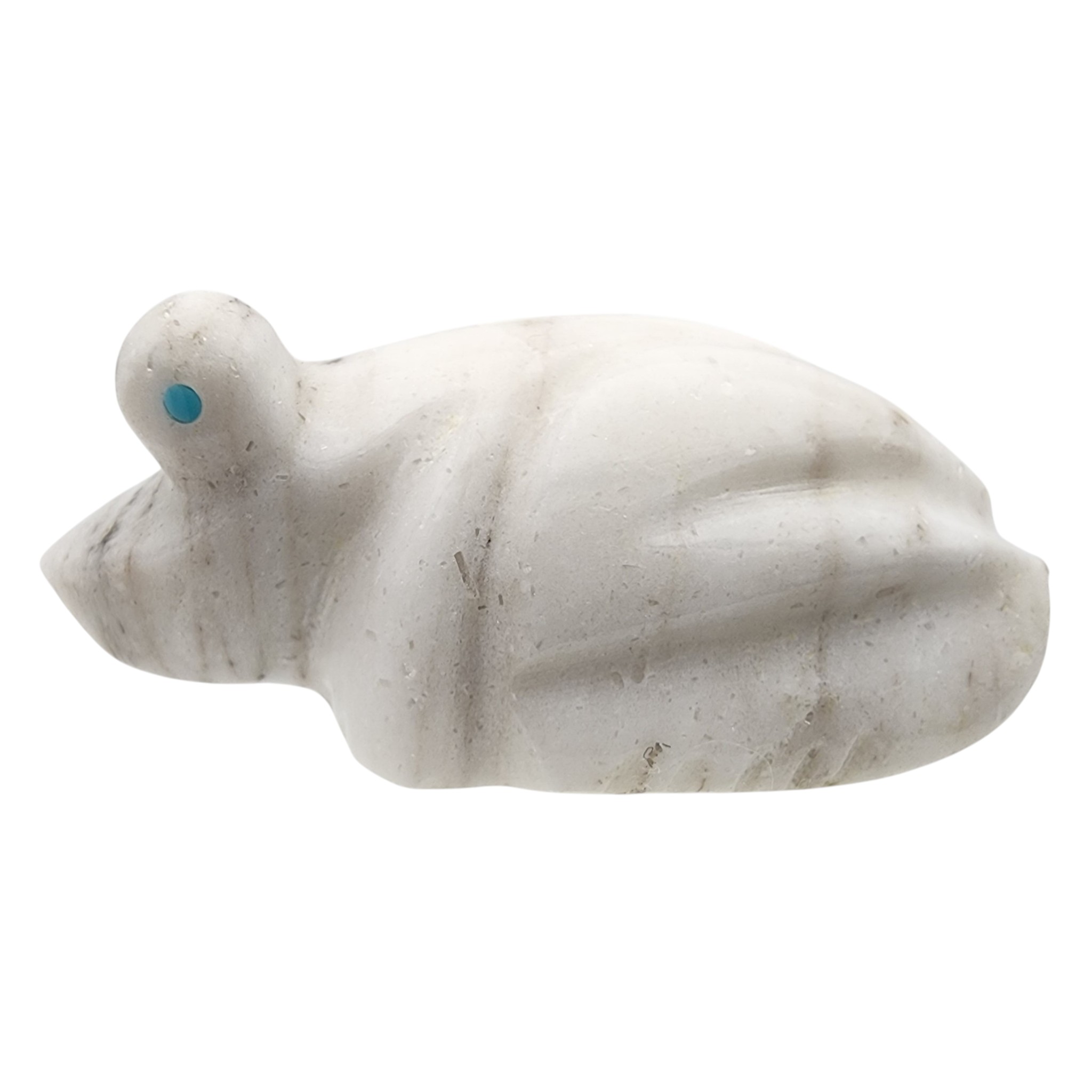 Fred Weekoty Zuni White Marble Frog Fetish Carving