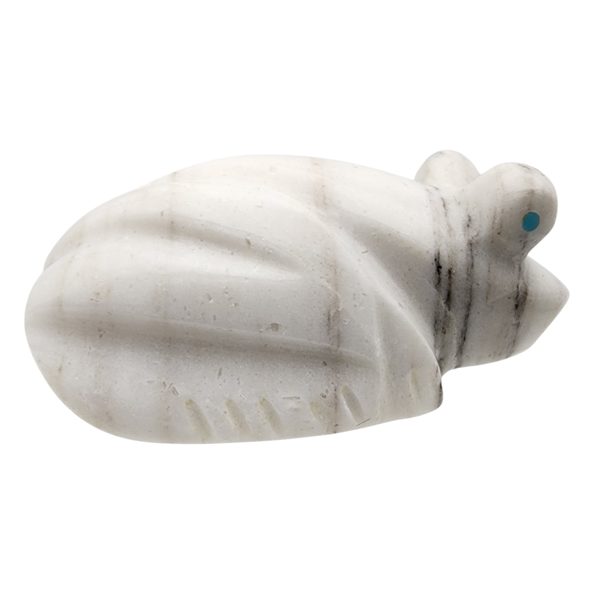 Fred Weekoty Zuni White Marble Frog Fetish Carving