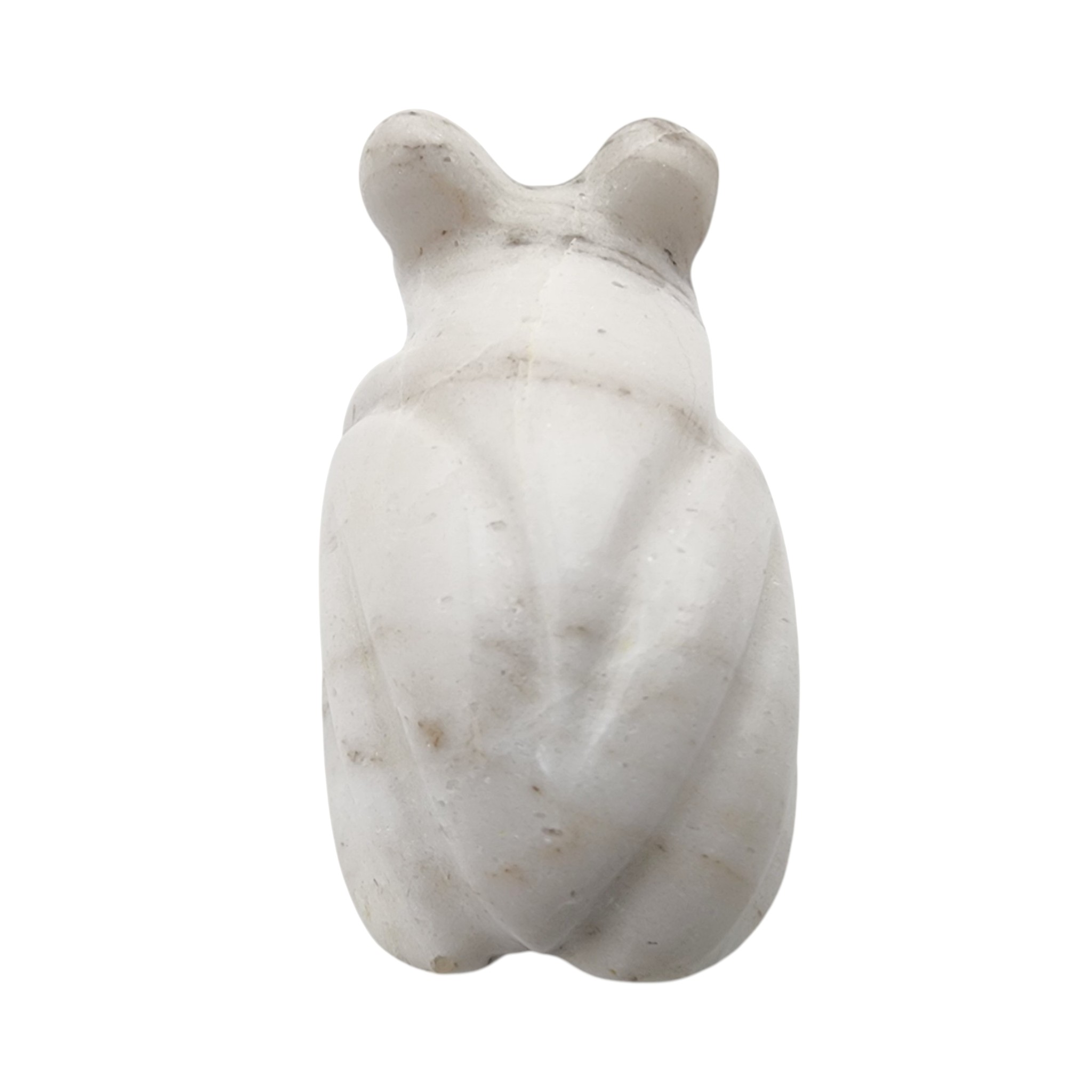 Fred Weekoty Zuni White Marble Frog Fetish Carving