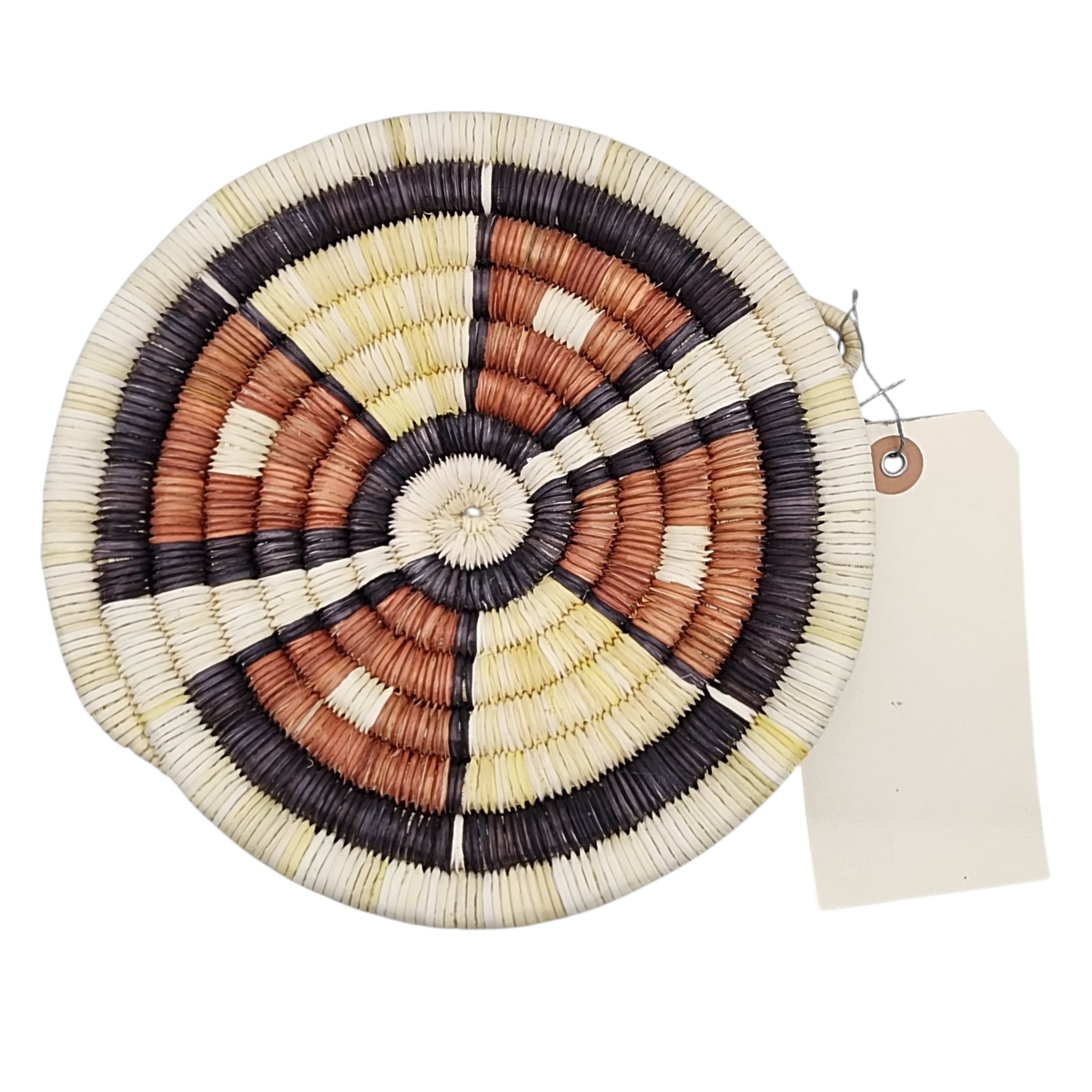 Daisy Dennis Hopi Geometric Polychrome Coil Plaque Basket