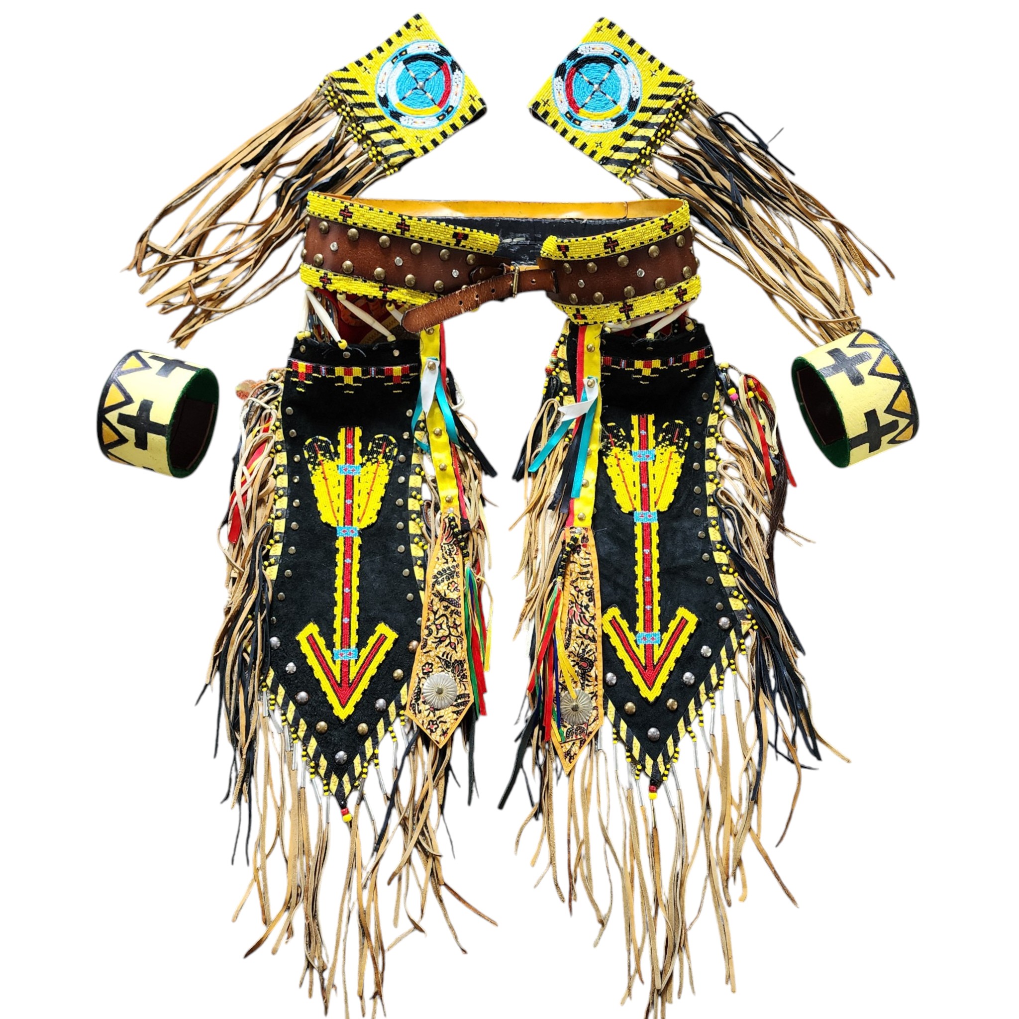 Northern Plains Indian Handmade Beaded Powwow Regalia Outfit