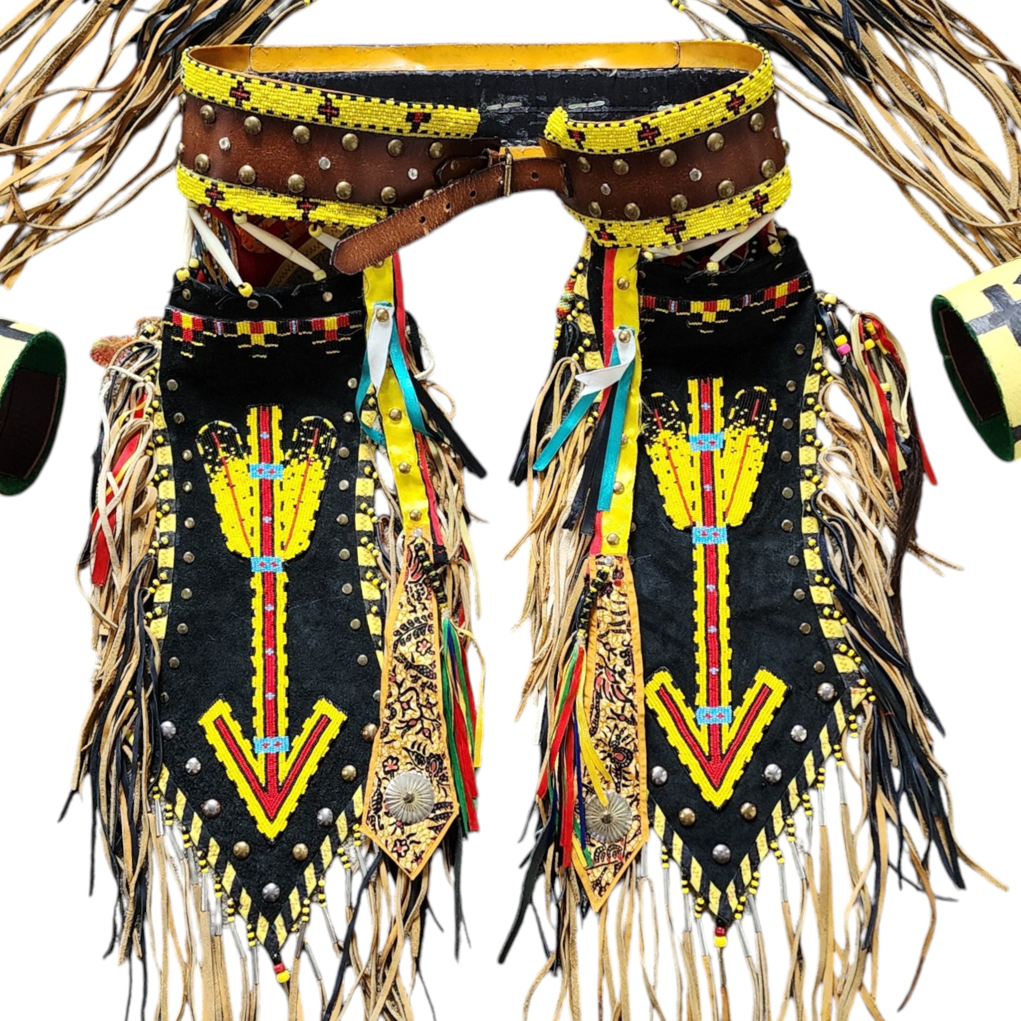 Northern Plains Indian Handmade Beaded Powwow Regalia Outfit