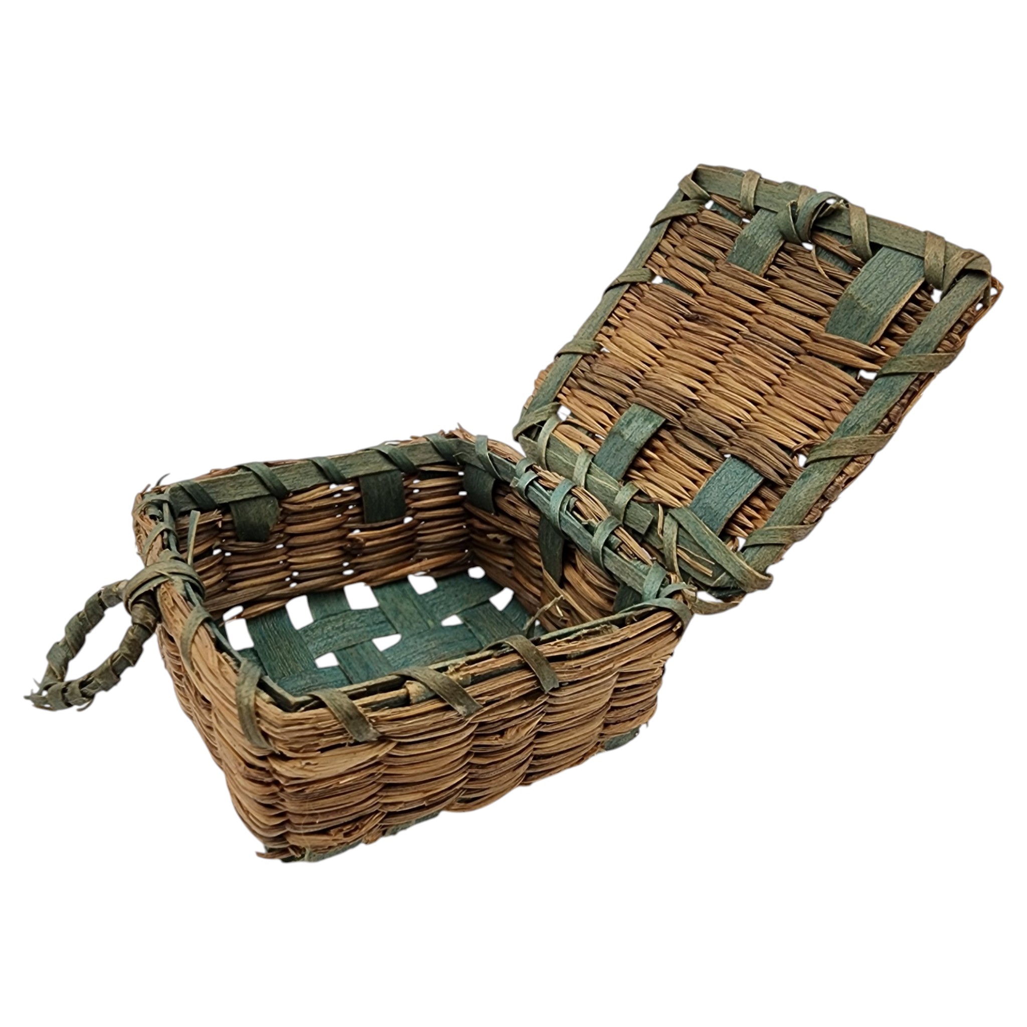 Native American Miniature Lidded Basket