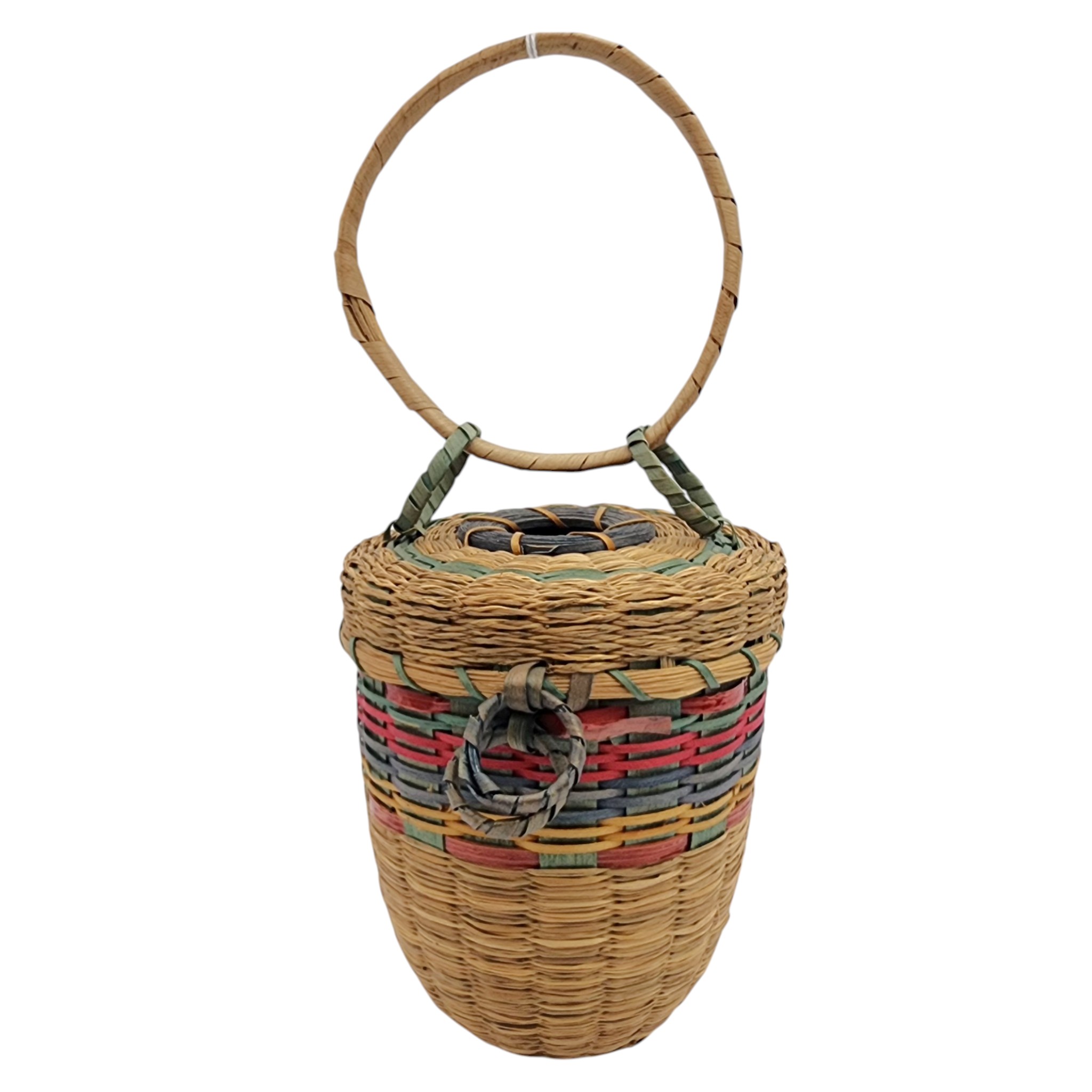 Native American Lidded Hanging Basket