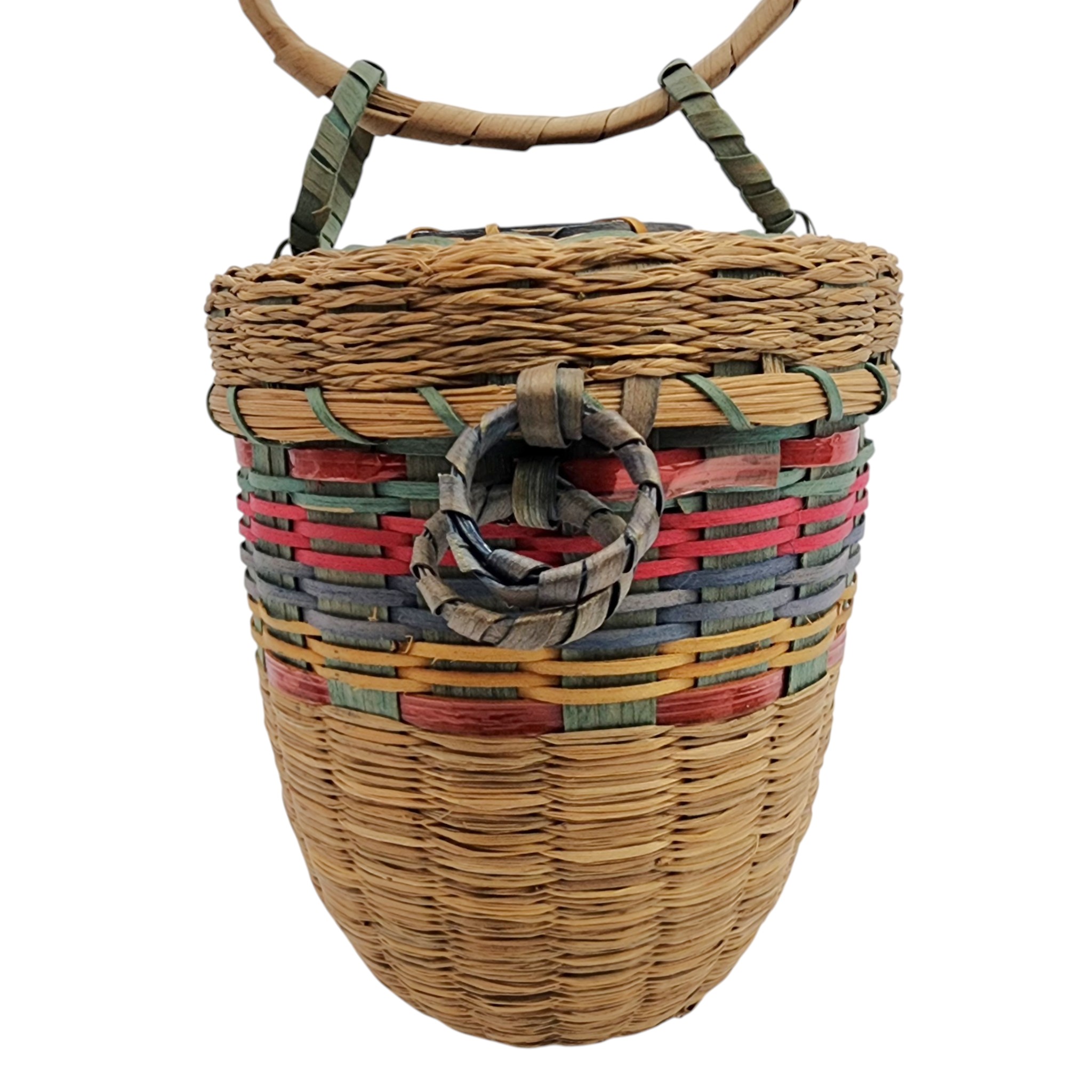 Native American Lidded Hanging Basket