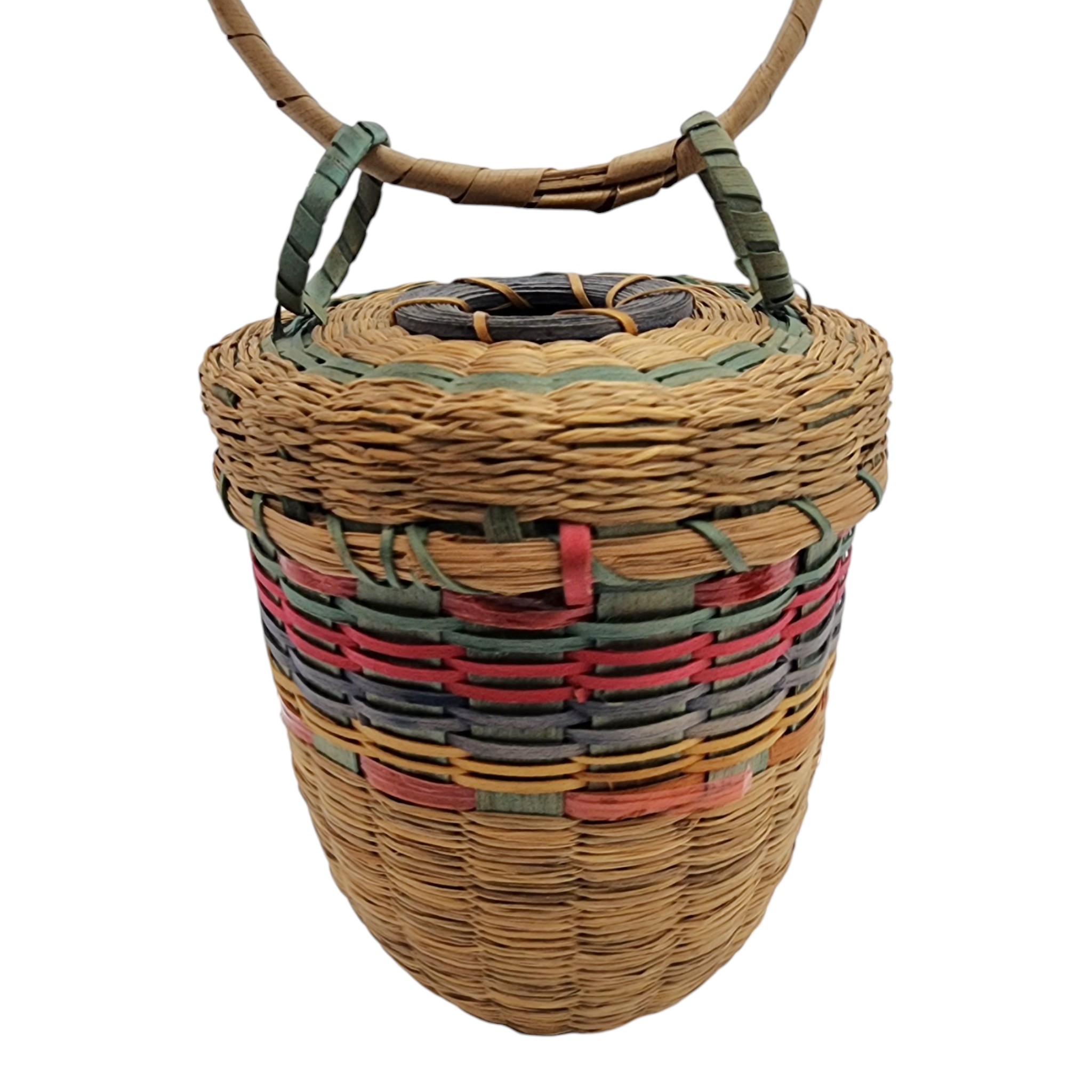 Native American Lidded Hanging Basket