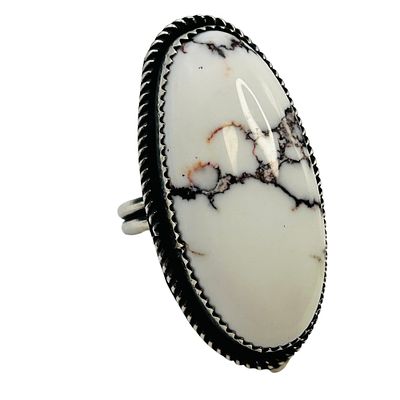 Tia Long Navajo Sterling Buffalo Turquoise Adjustable Ring. Tia Long Navajo Sterling Wild Horse 
