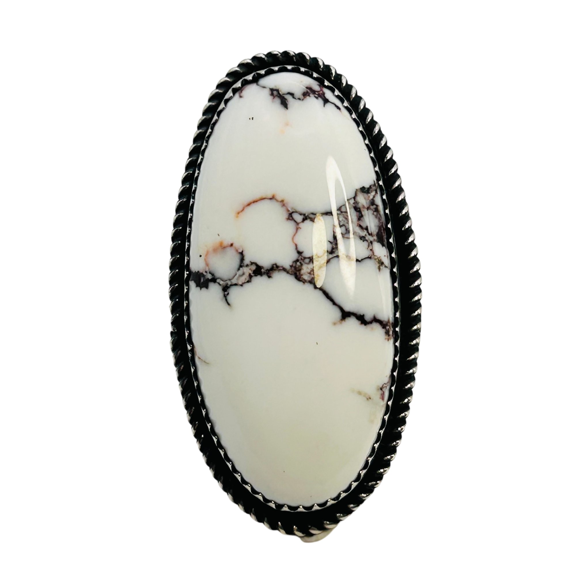 Tia Long Navajo Sterling Buffalo Turquoise Adjustable Ring