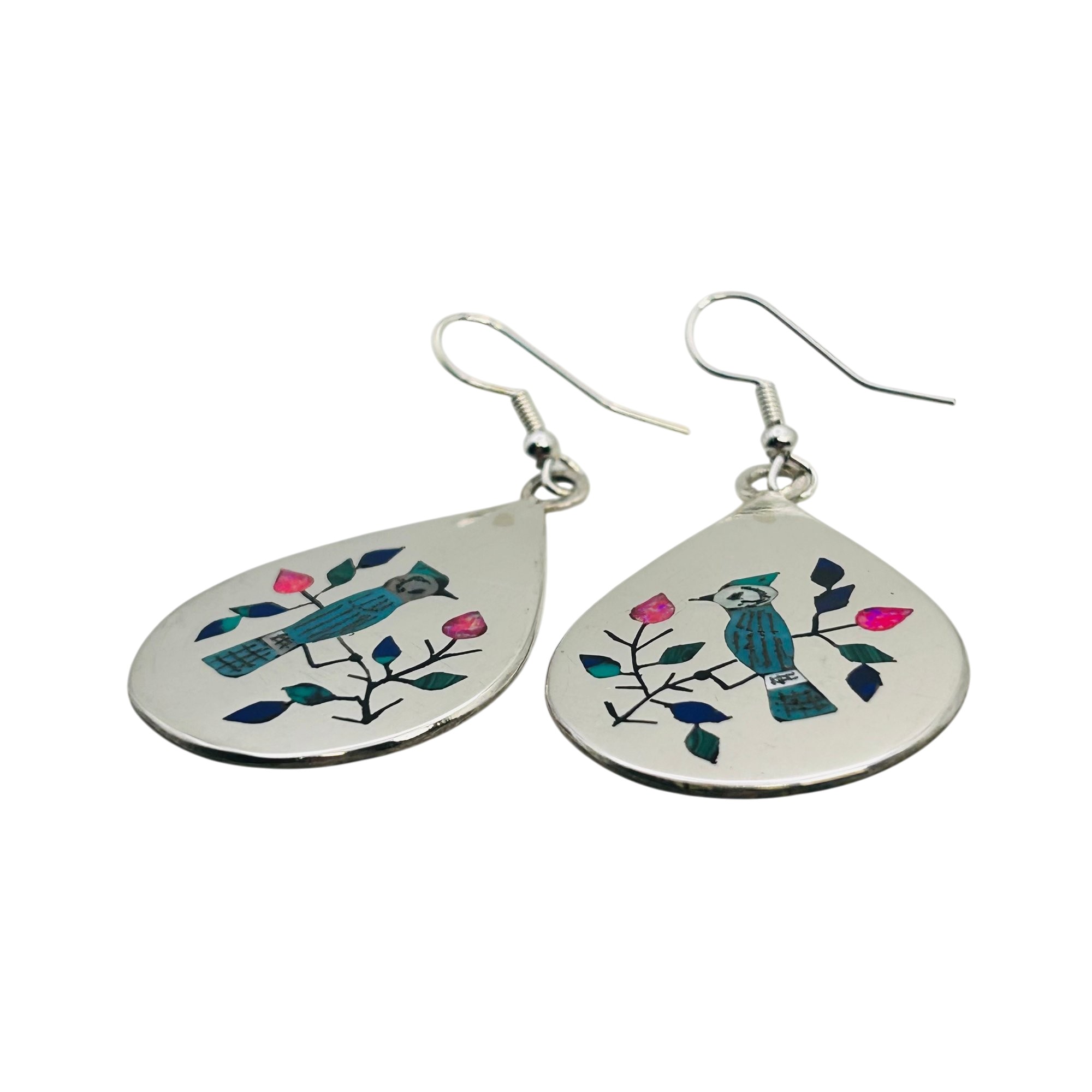 Raymond Boyd Navajo Sterling Hummingbird Earrings