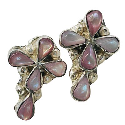 Pino Yunie Zuni Sterling Pink Shell Cross Earrings | 4.8