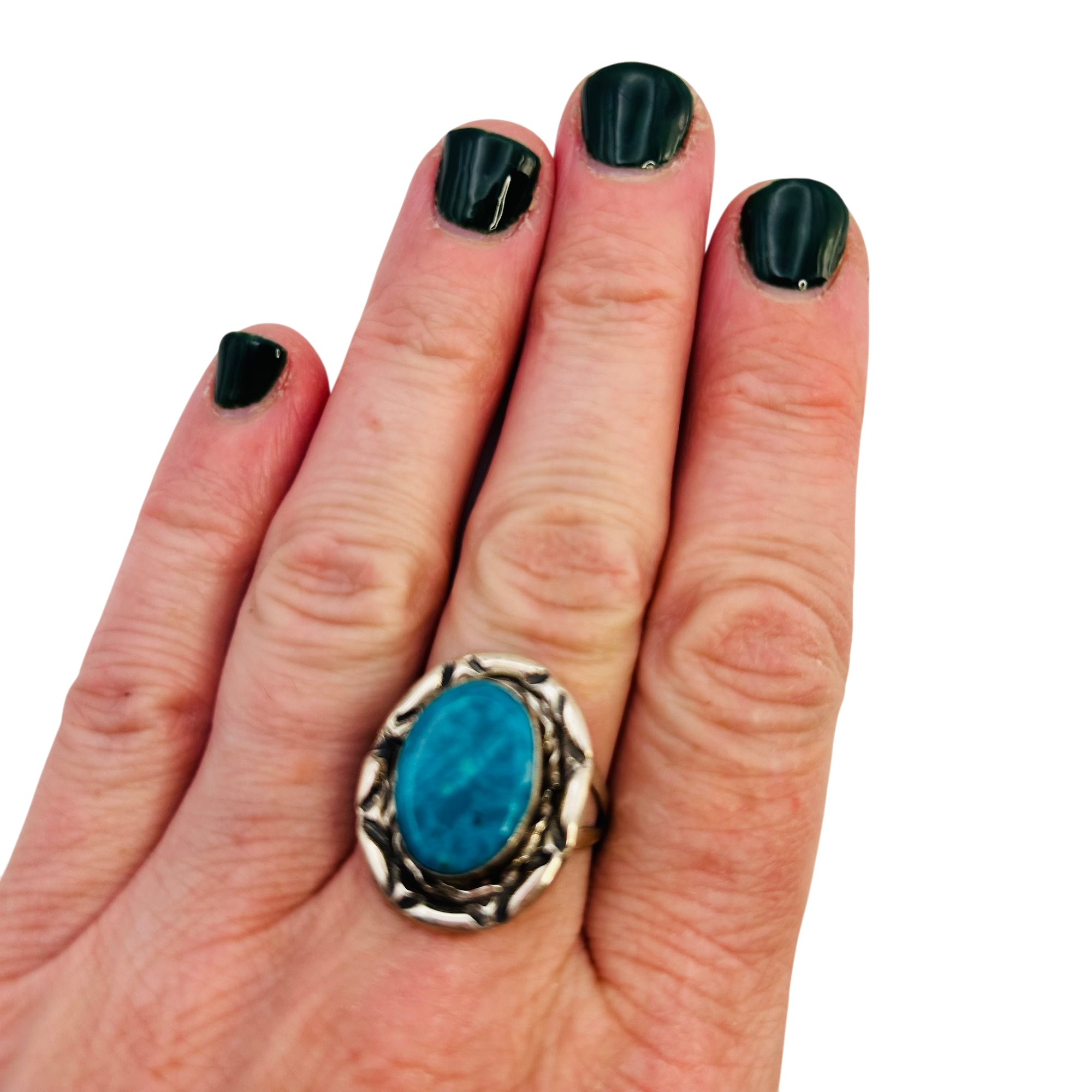 Rob Martinez Navajo Sterling Kingman Turquoise Ring SZ.10