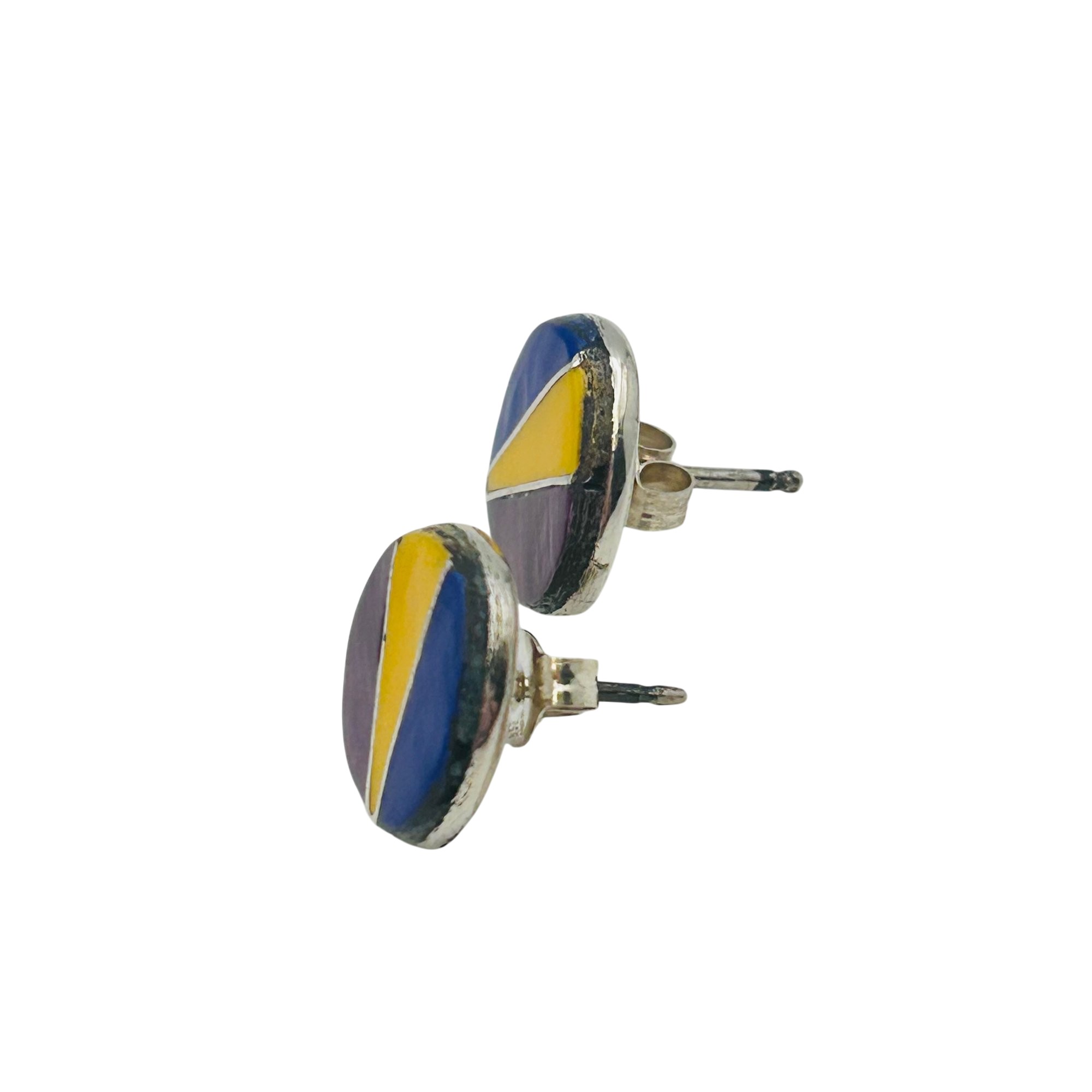 Karen Lalio Zuni Sterling Multi-Stone Earrings