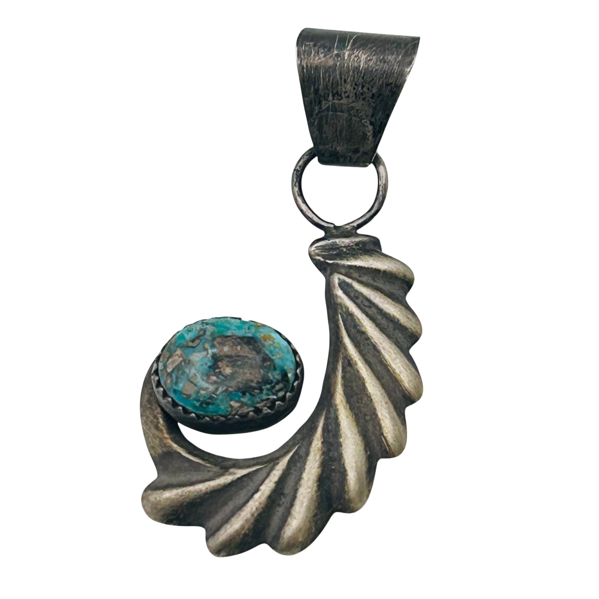 Aidan Kee Navajo Sterling Pilot Mt Turquoise Pendant