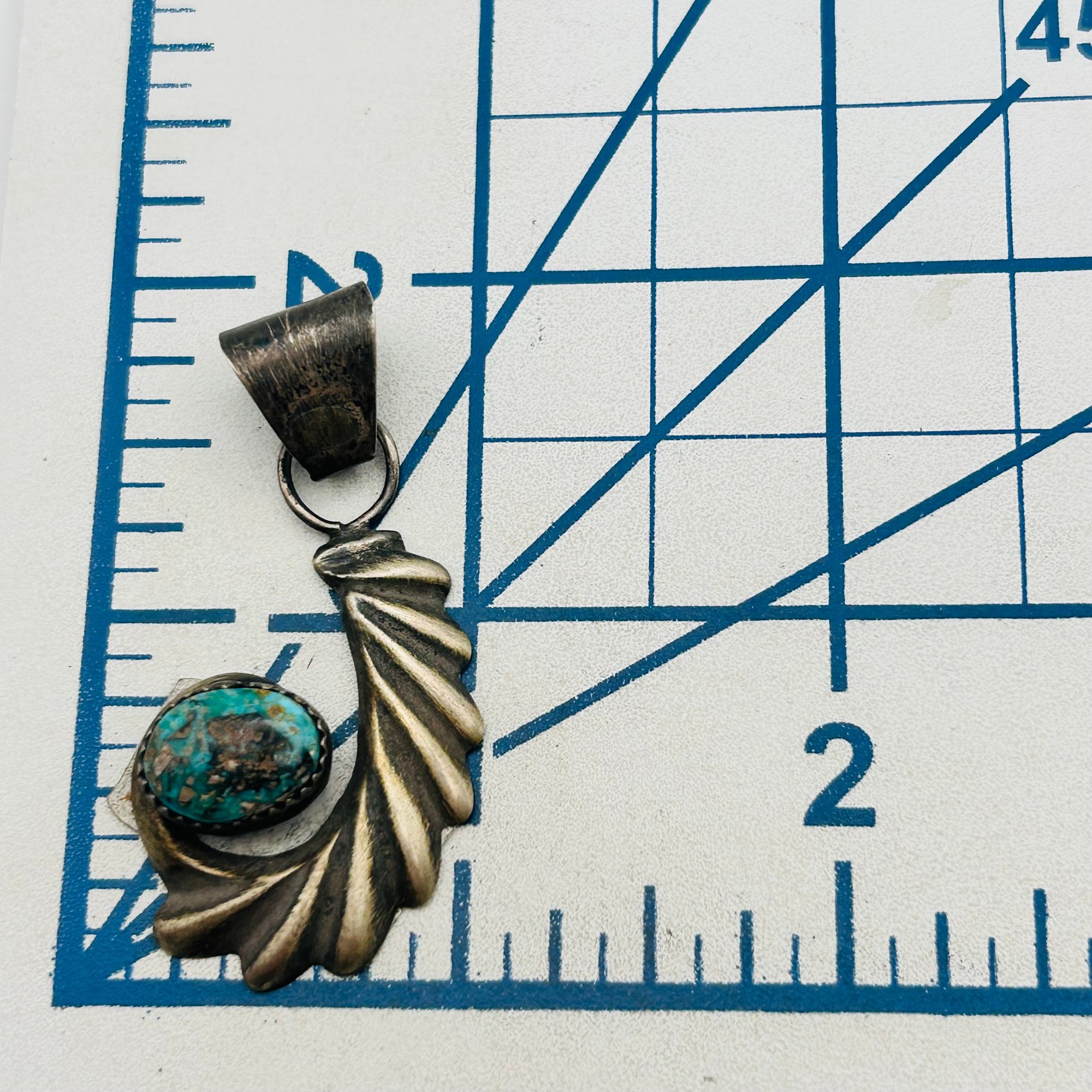 Aidan Kee Navajo Sterling Pilot Mt Turquoise Pendant