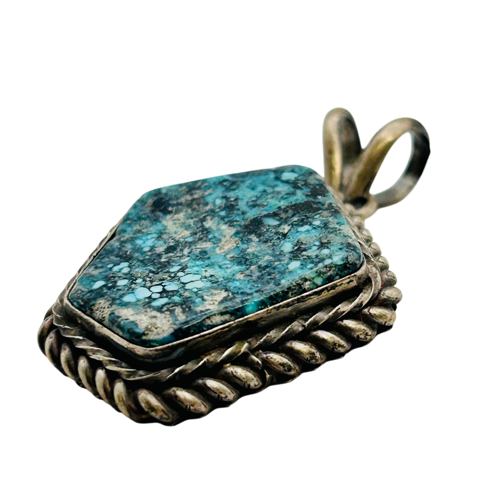 Eli Skeets Navajo Sterling Sonoran Turquoise Pendant