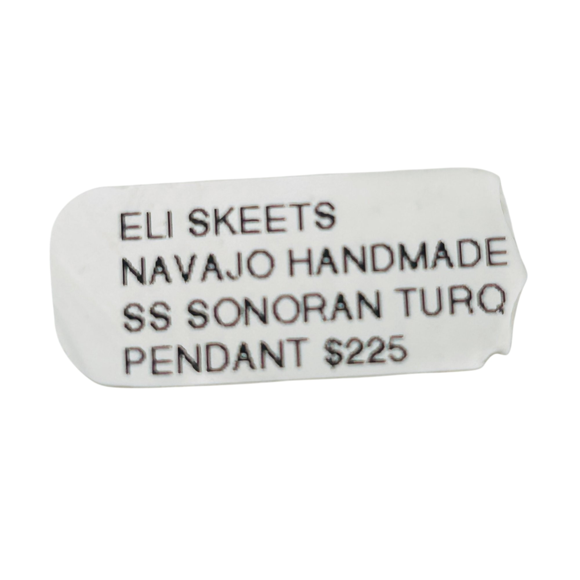Eli Skeets Navajo Sterling Sonoran Turquoise Pendant