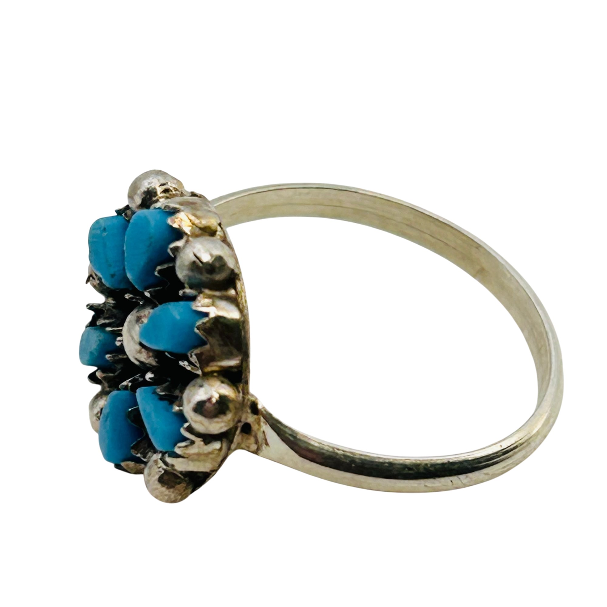 Tricia Leekity Zuni Sterling Turquoise Ring Sz 6.5