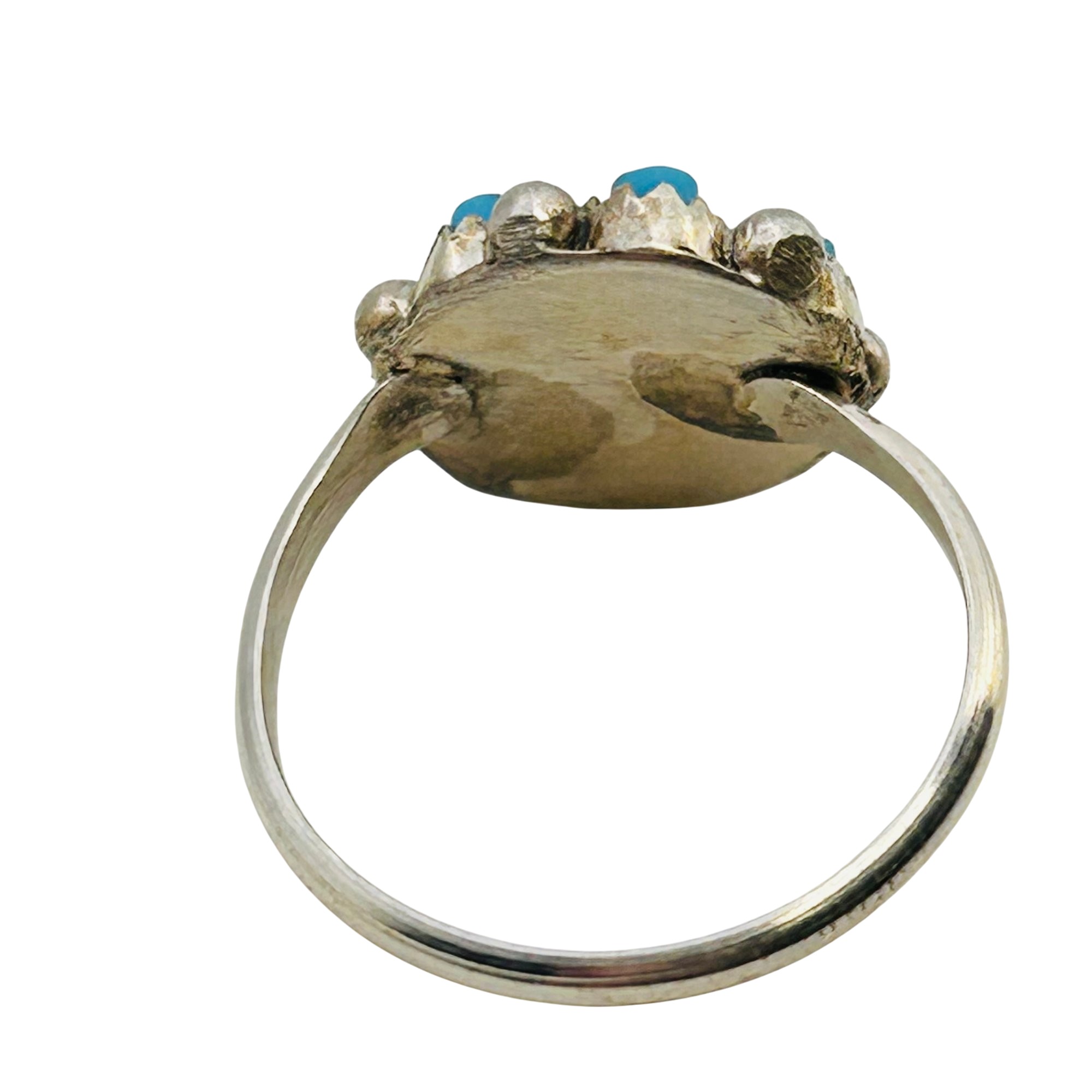 Tricia Leekity Zuni Sterling Turquoise Ring Sz 6.5